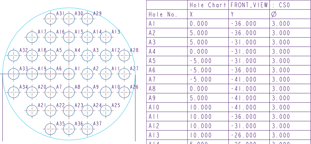 Create Hole Tables | tutorial | PTC Learning Connector