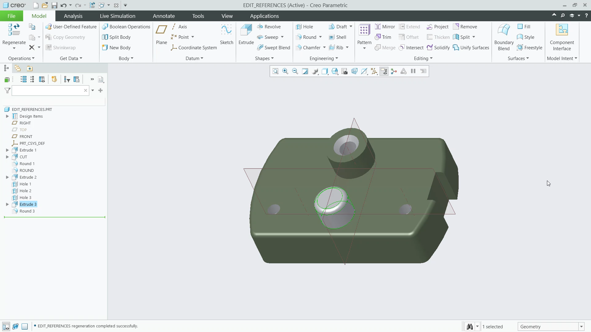 Edit Feature References | tutorial | PTC Learning Connector