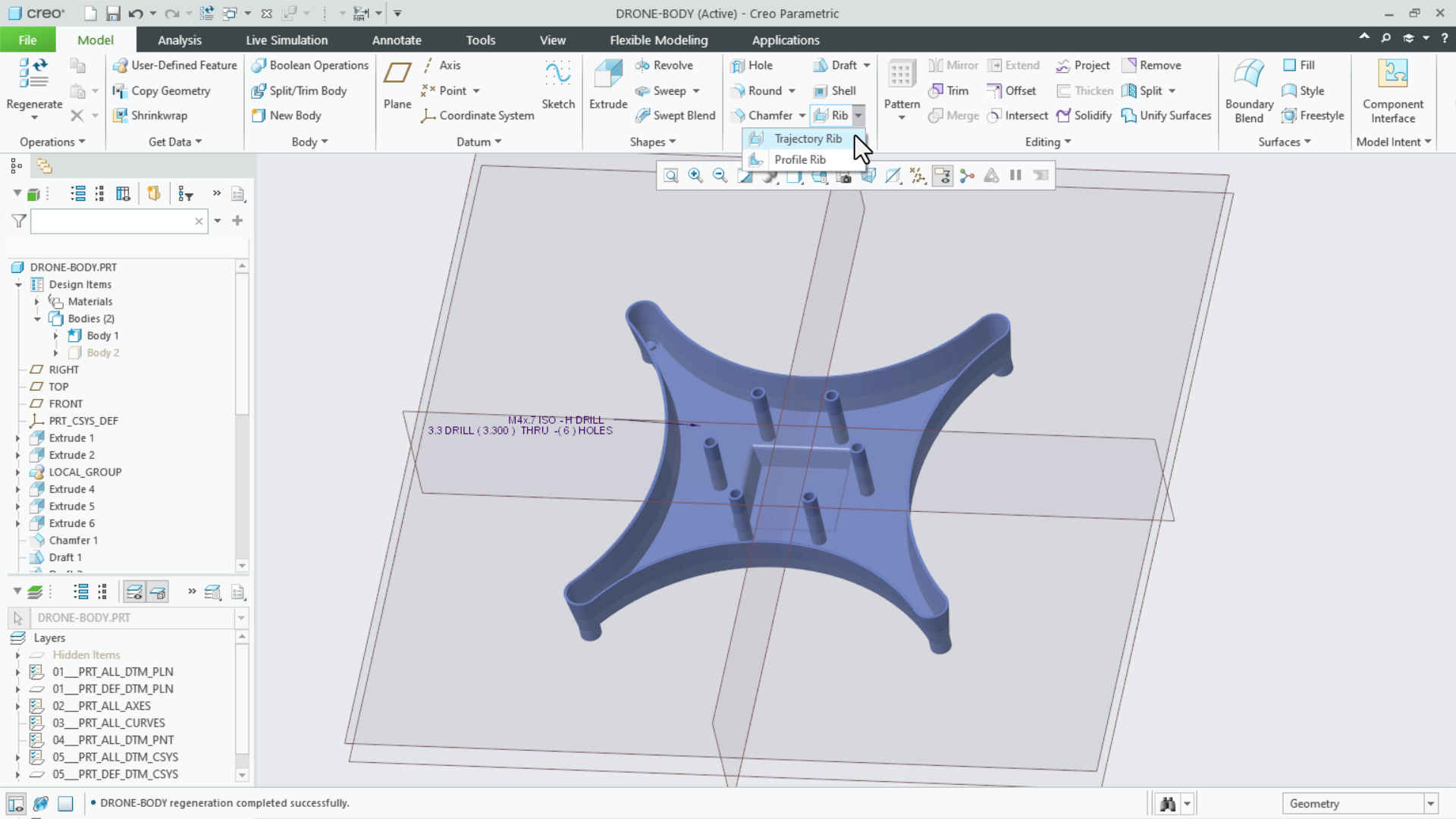Create Trajectory Ribs | tutorial | Playlist | PTC Learning Connector