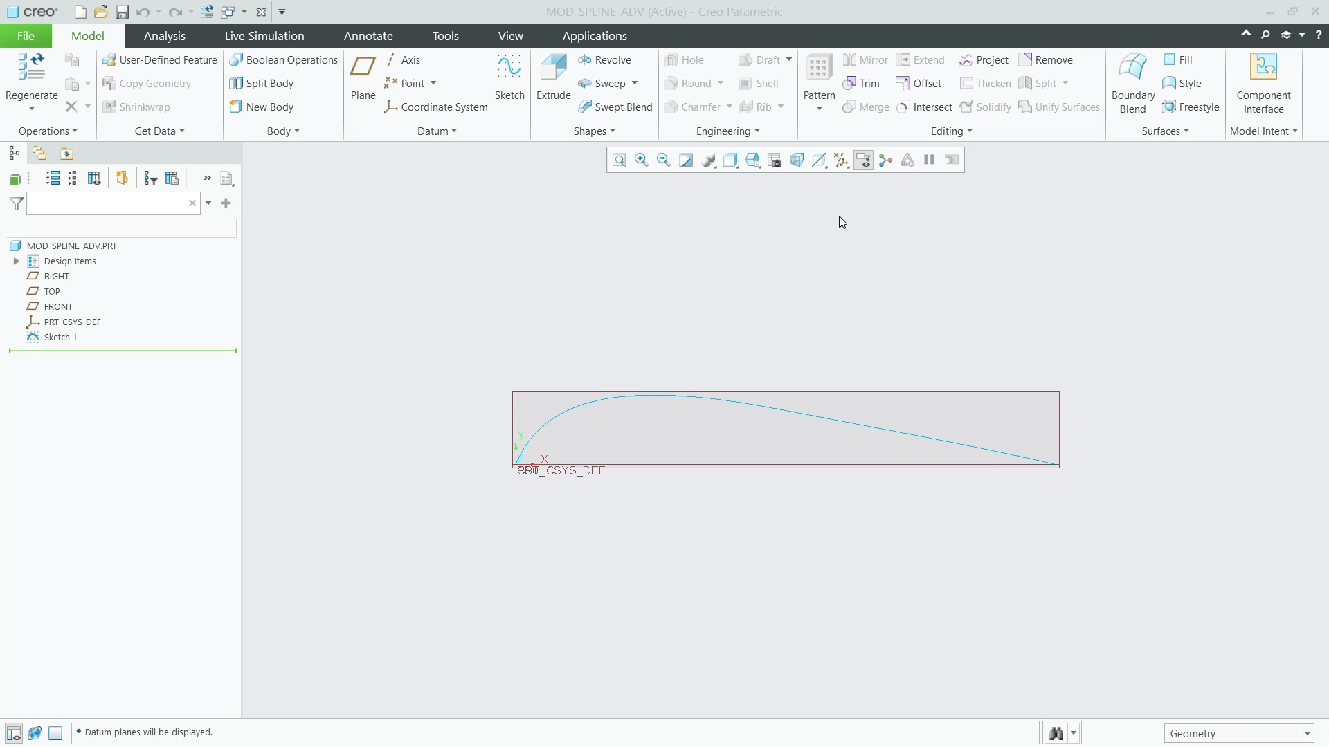 Modify Splines – Advanced Operations | tutorial | PTC Learning Connector