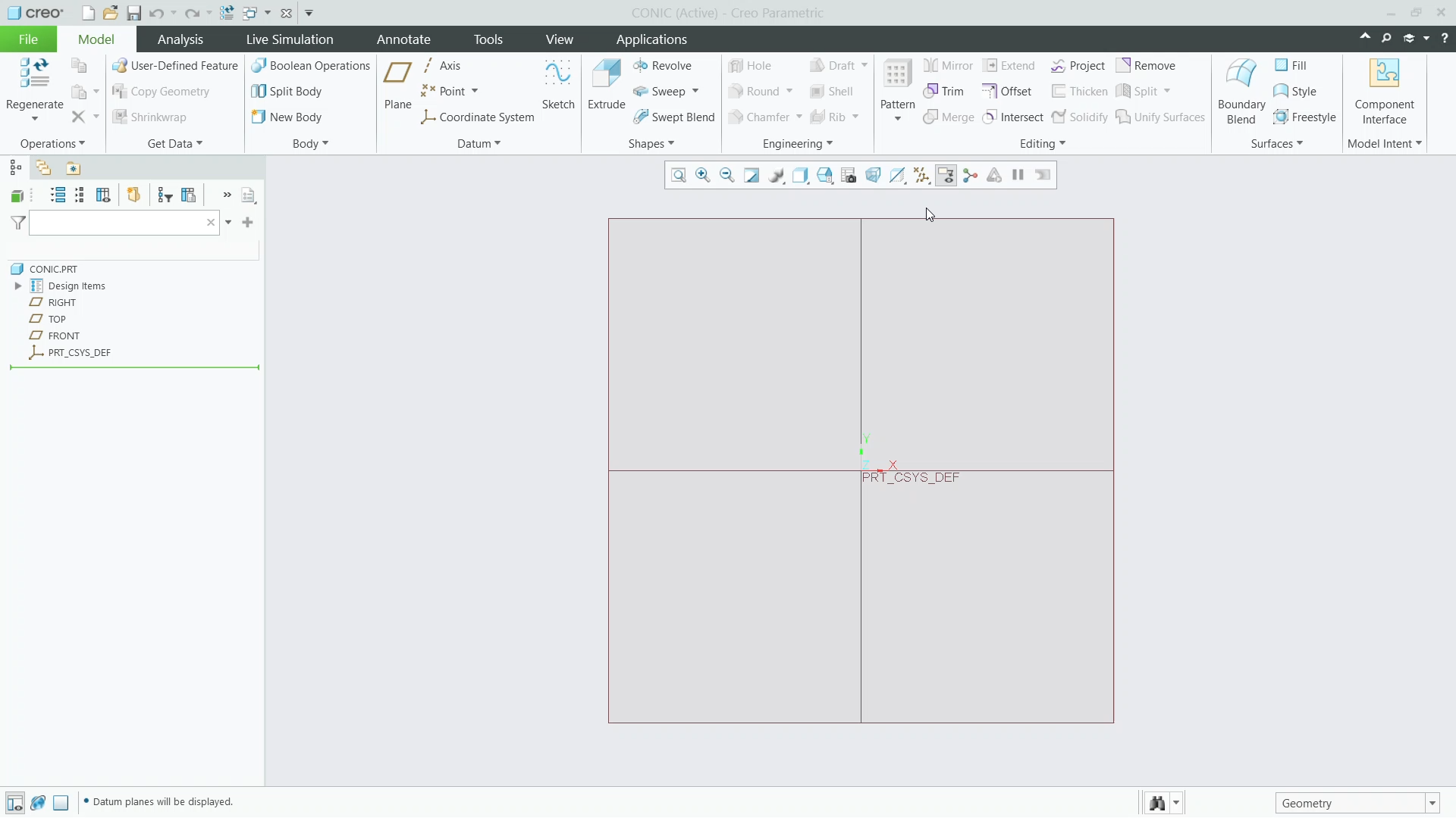 Sketch Conics | tutorial | PTC Learning Connector