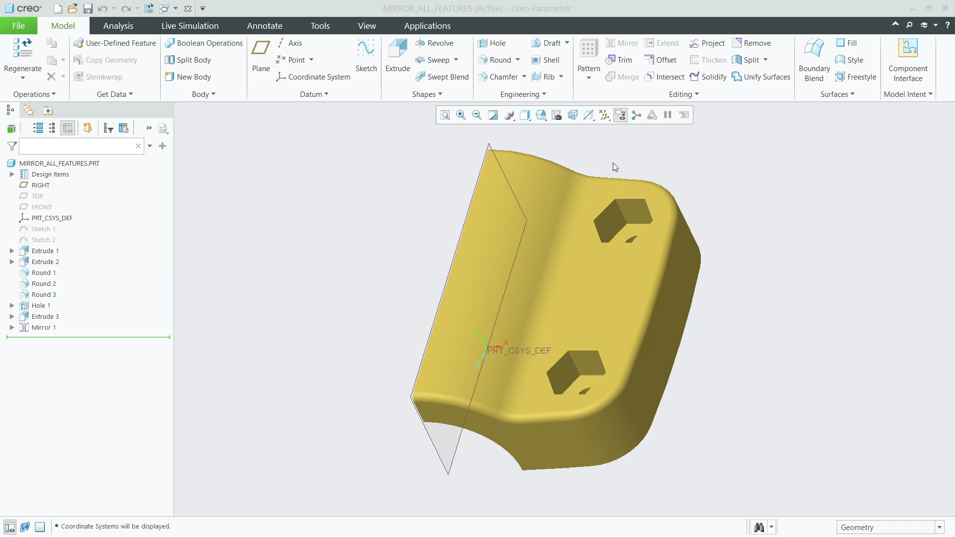 Mirror All Features | tutorial | PTC Learning Connector