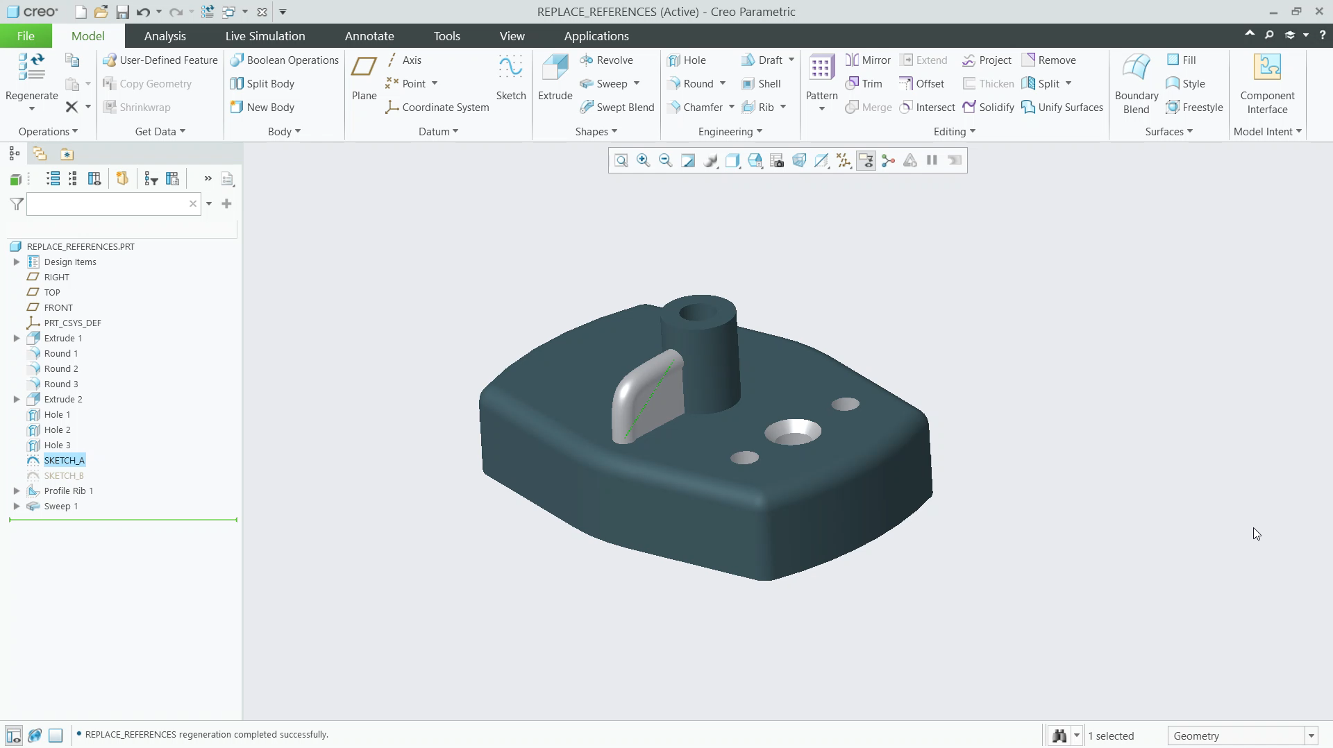 Replace Feature References | tutorial | PTC Learning Connector