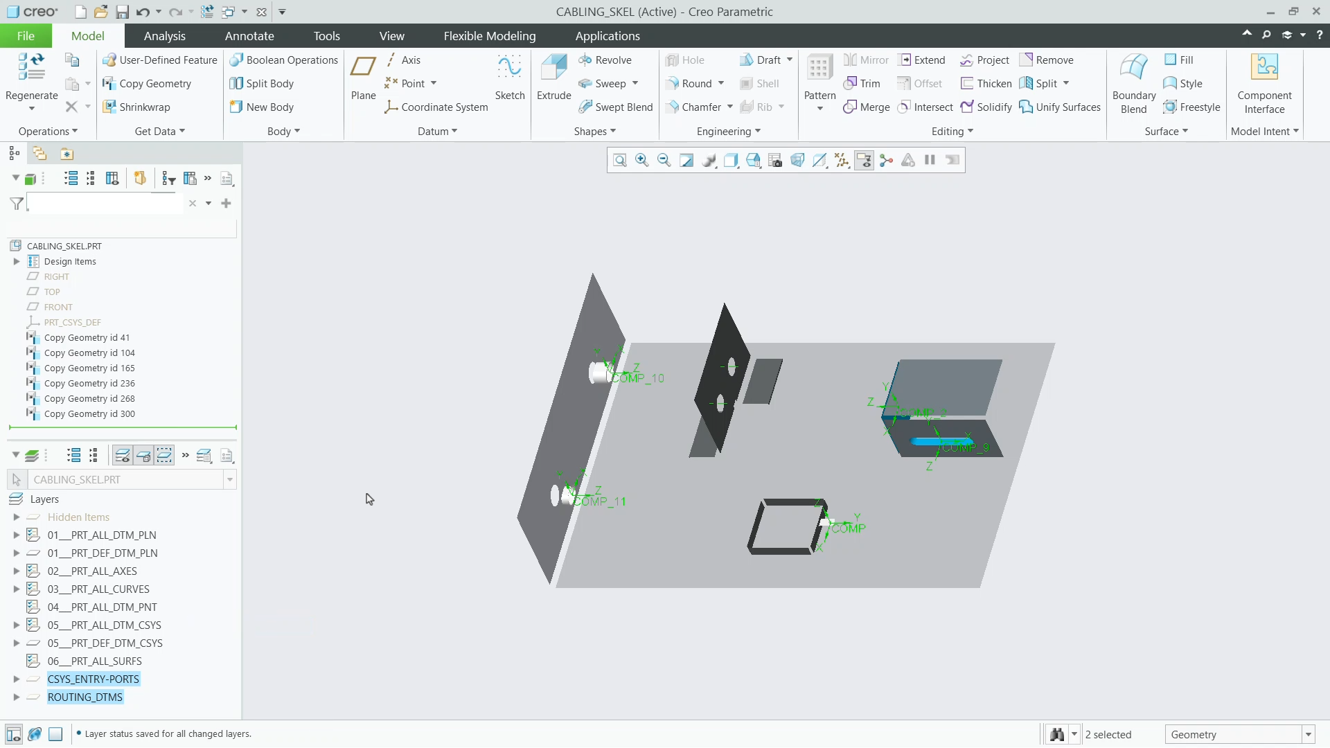 Share Routing Geometry Using Copy Geometry | tutorial | PTC Learning ...