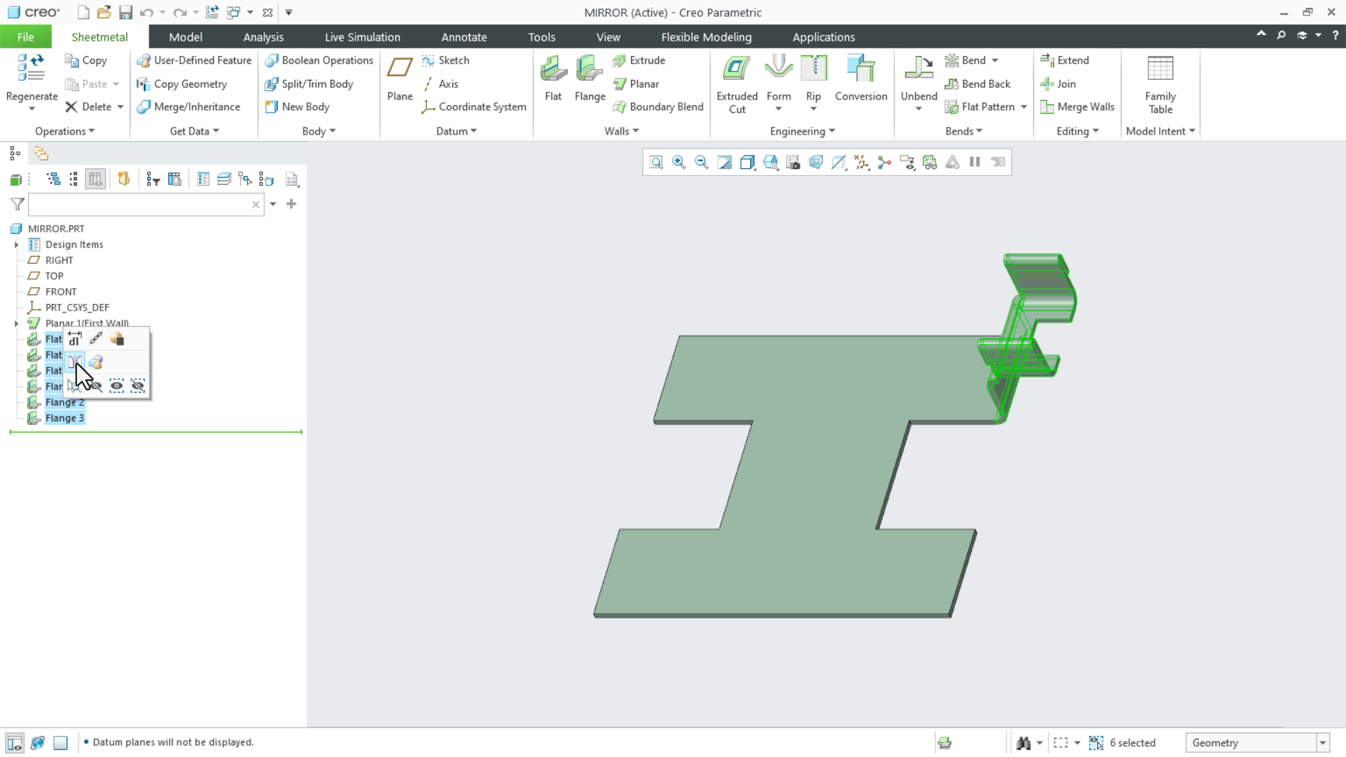 Mirror Walls | tutorial | PTC Learning Connector