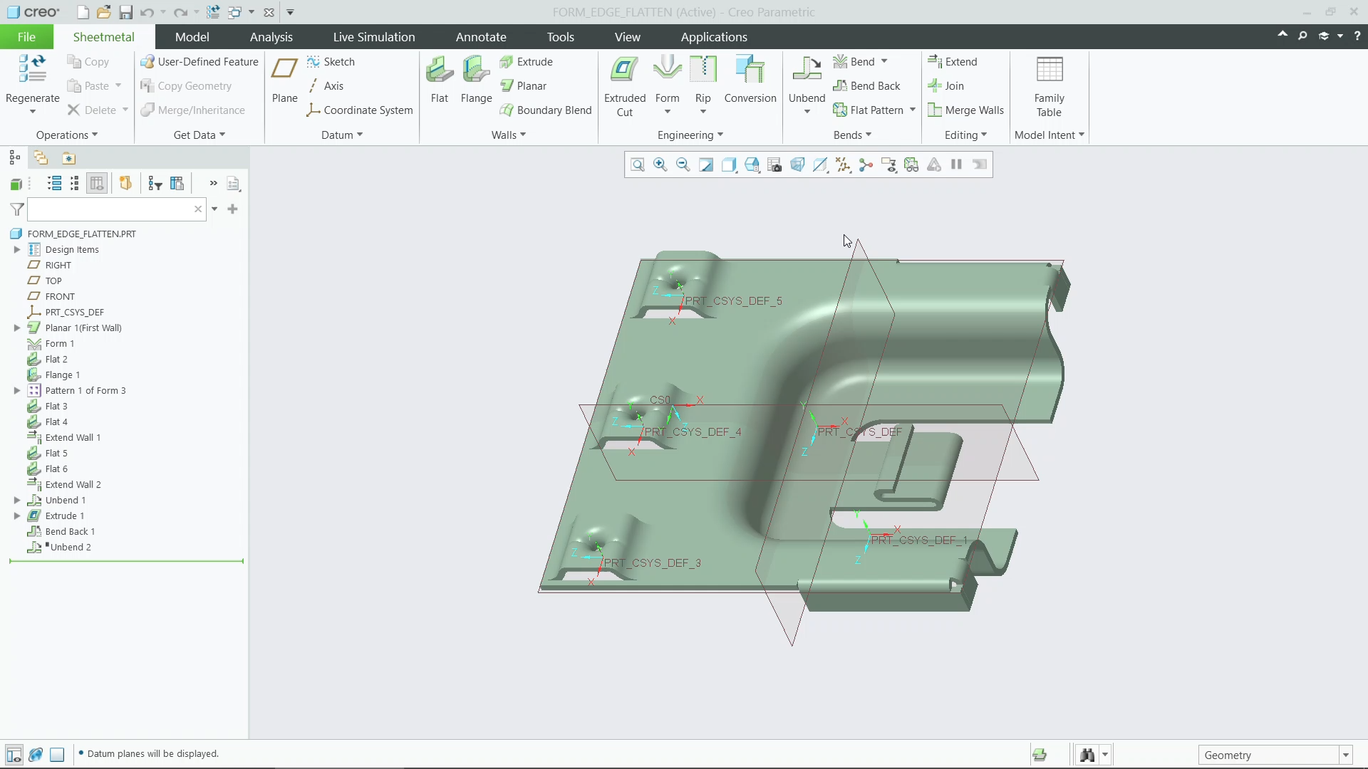 Flatten Forms and Unstamp Edges | tutorial | PTC Learning Connector