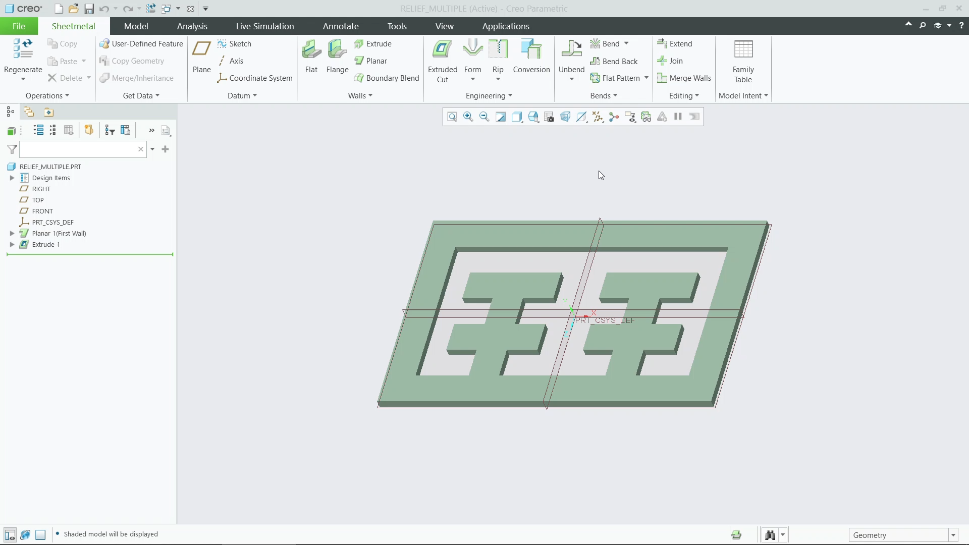 Create Multiple Bend Reliefs | tutorial | PTC Learning Connector