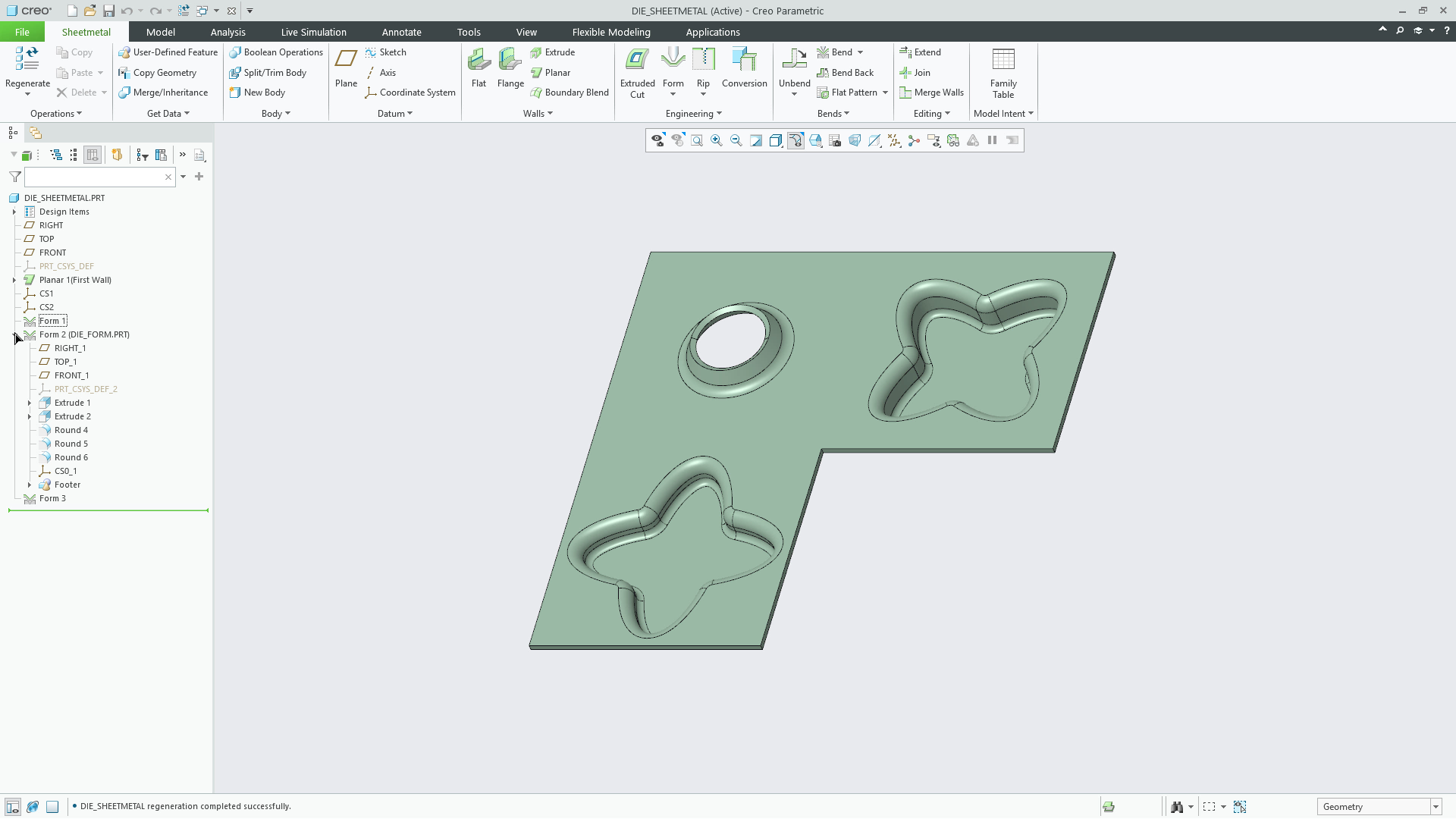 Create Die Forms | tutorial | PTC Learning Connector