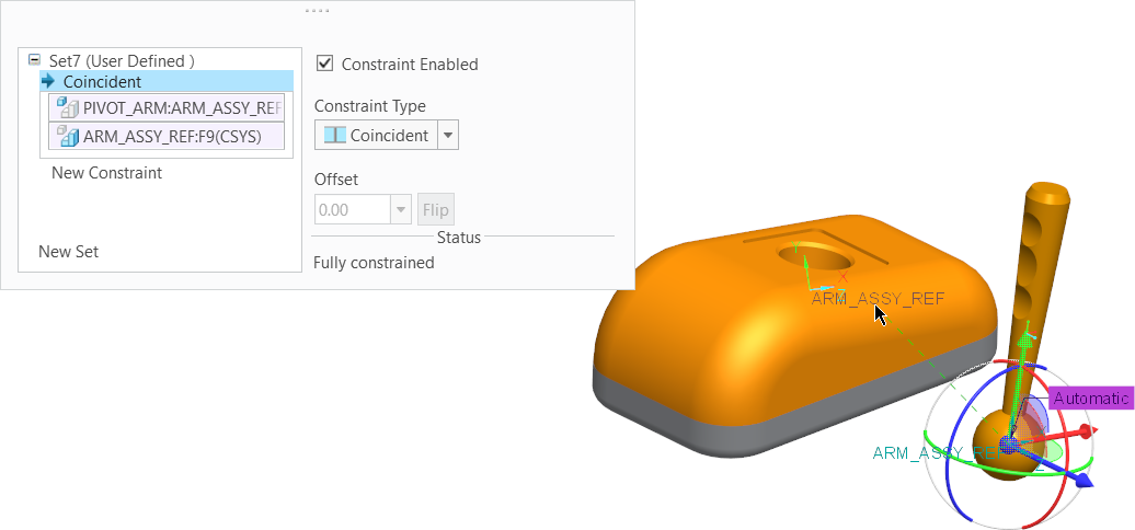 Constrain Two Coordinate Systems | tutorial | PTC Learning Connector