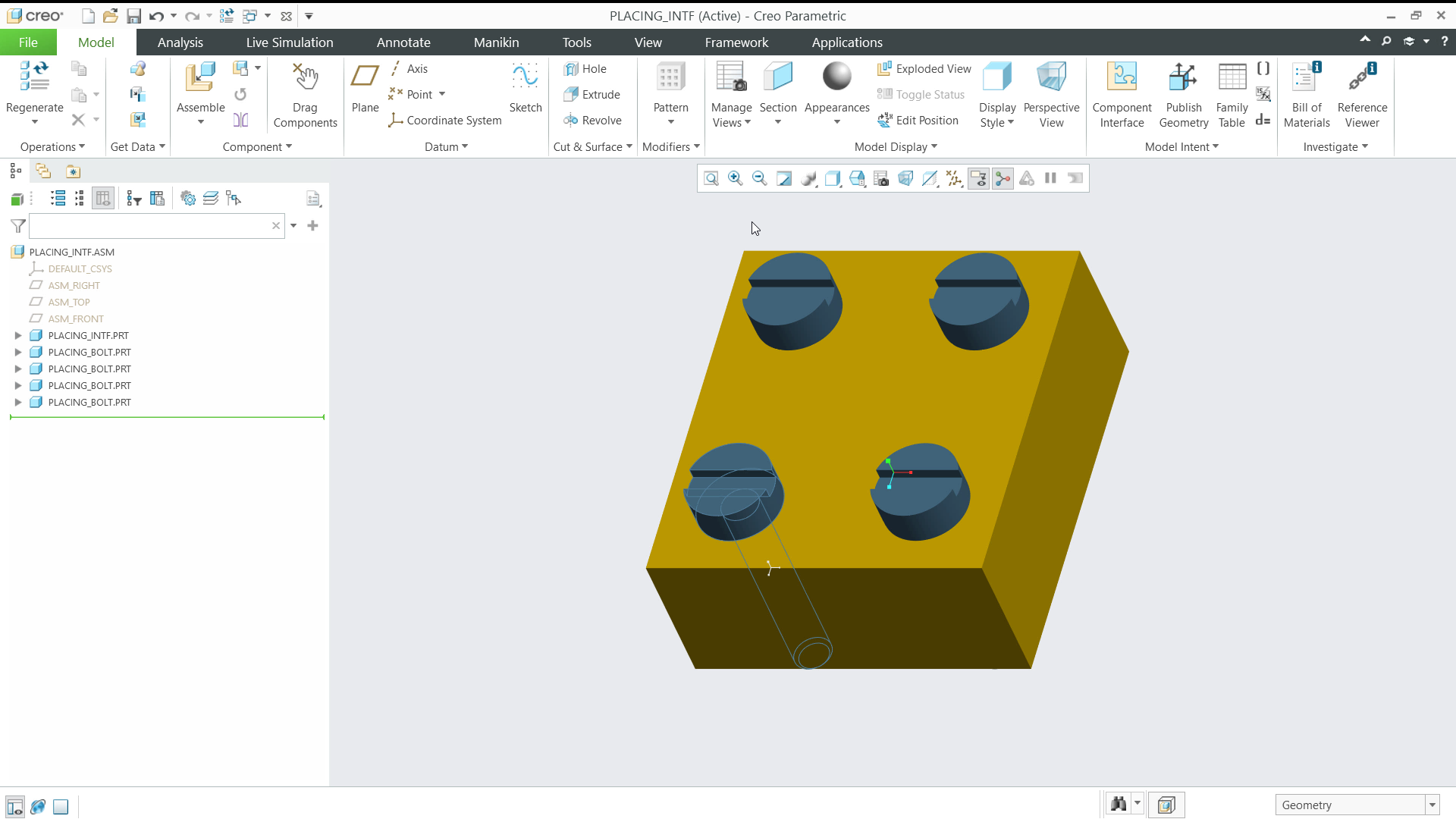 Use a Place Component Interface | tutorial | PTC Learning Connector