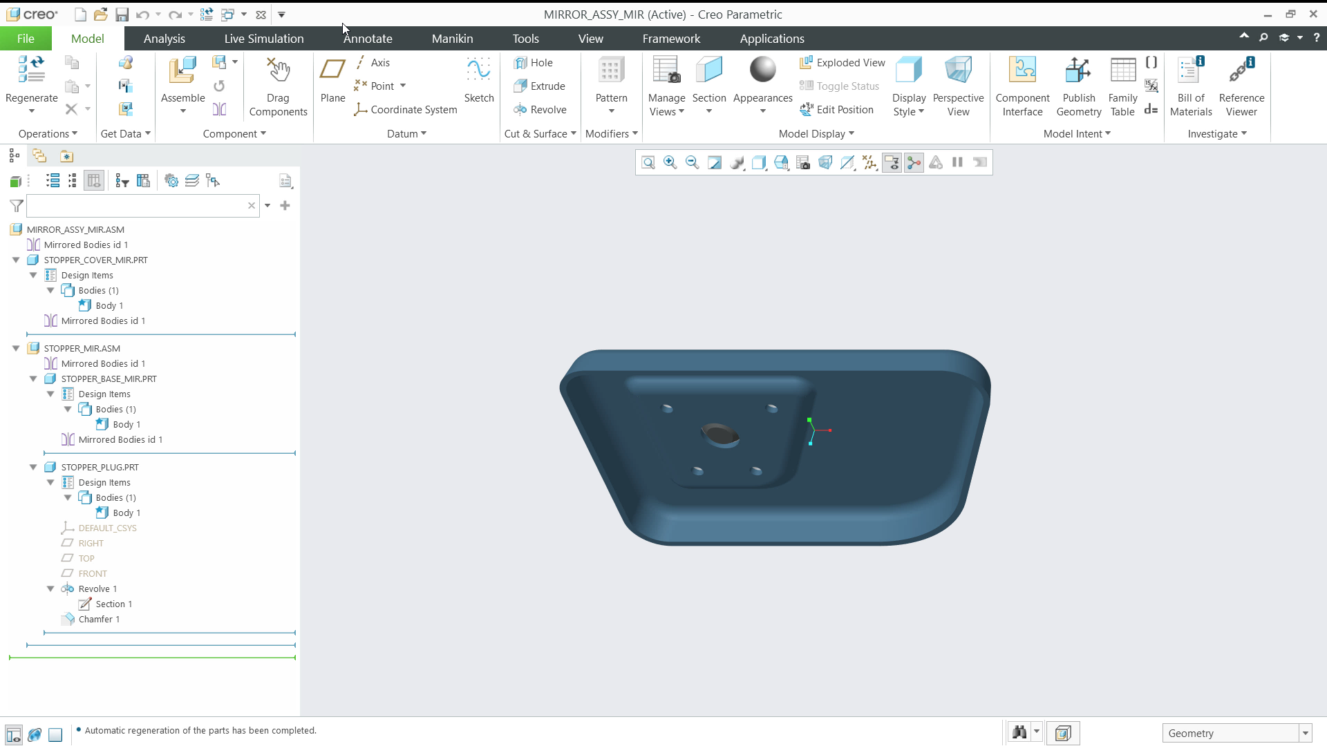 Create Mirrored Assemblies | tutorial | PTC Learning Connector