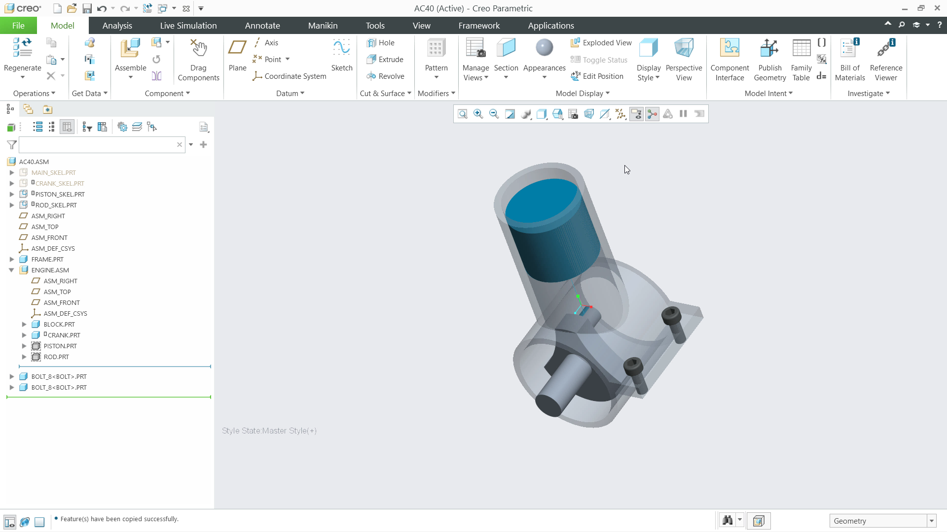 Ptc Tutorial Models Create and Place Models using Skeleton References | tutorial | PTC ...