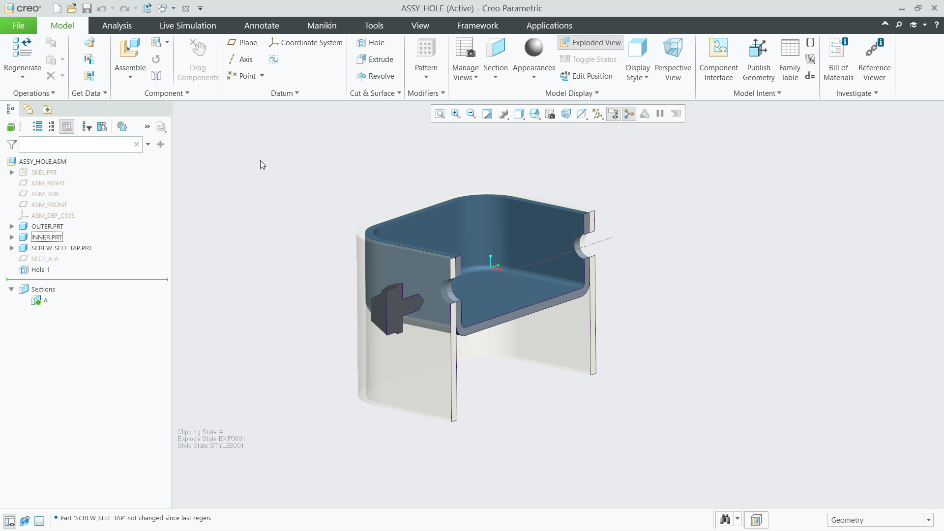 Create Assembly Holes | Tutorial | PTC Learning Connector