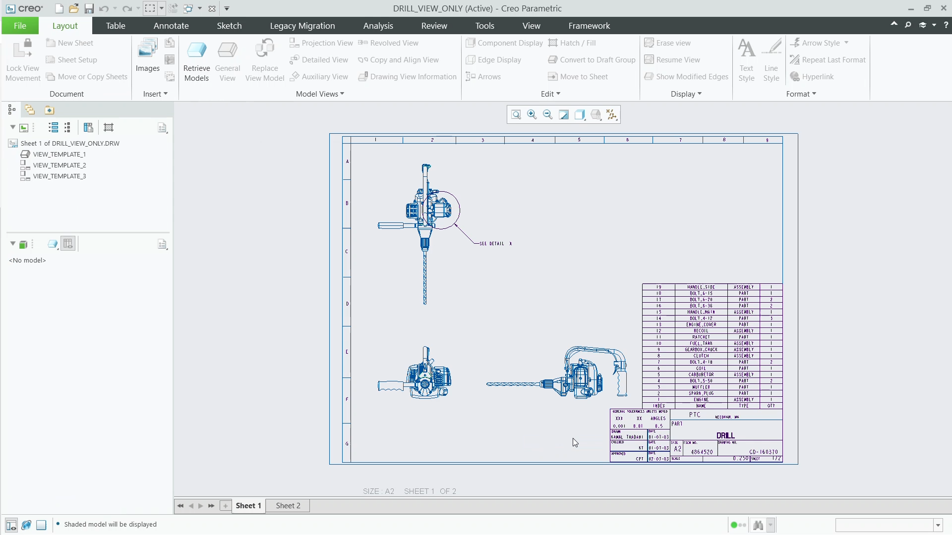 Manage Large Drawings | tutorial | PTC Learning Connector