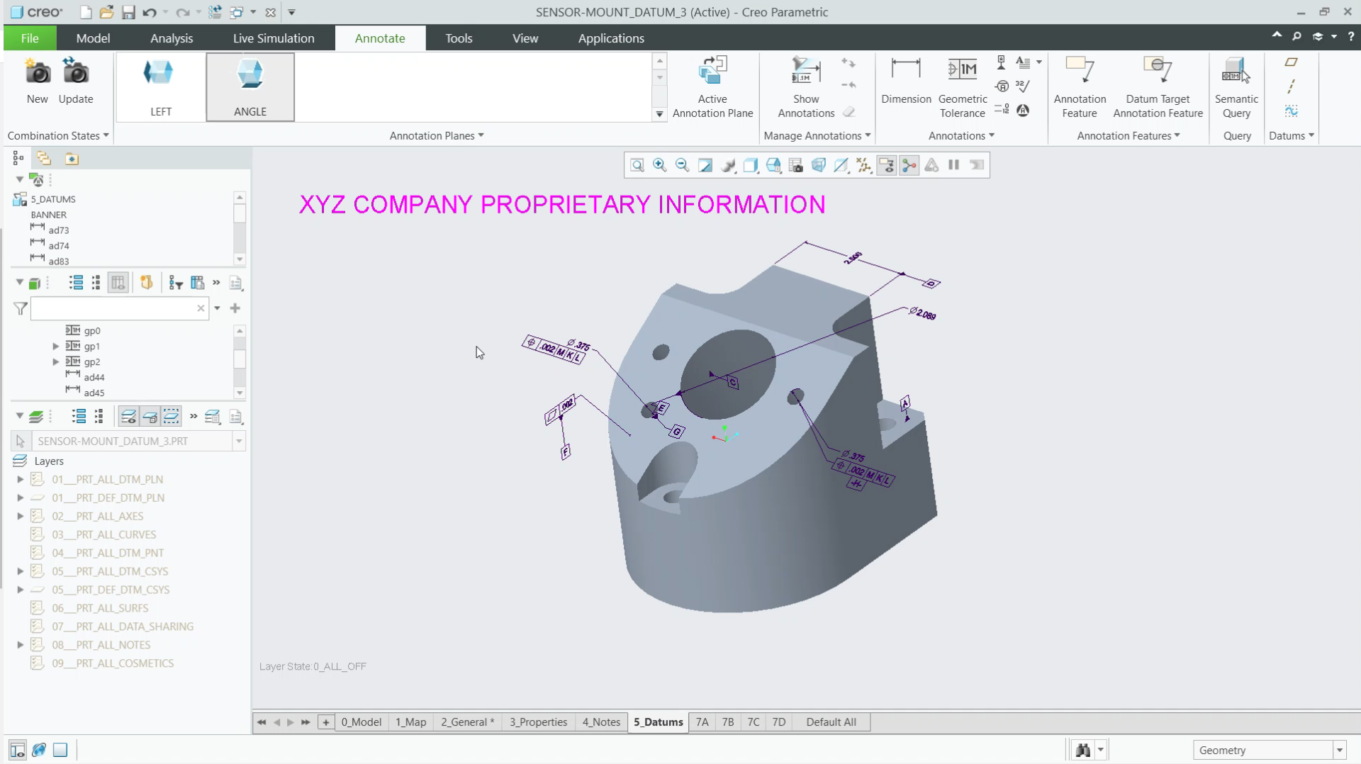 Create Datum Feature Symbols in Dimensions and GTOLs | Tutorial | PTC ...