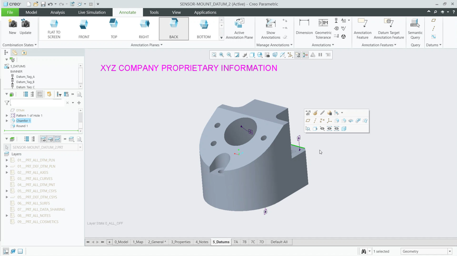 Create Datum Feature Symbols on Geometry | tutorial | PTC Learning ...