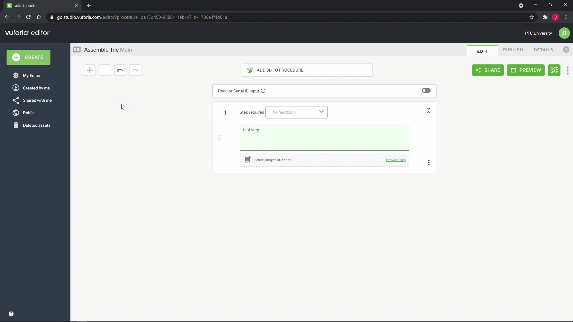 Use Step Operations in a Procedure | tutorial | PTC Learning Connector