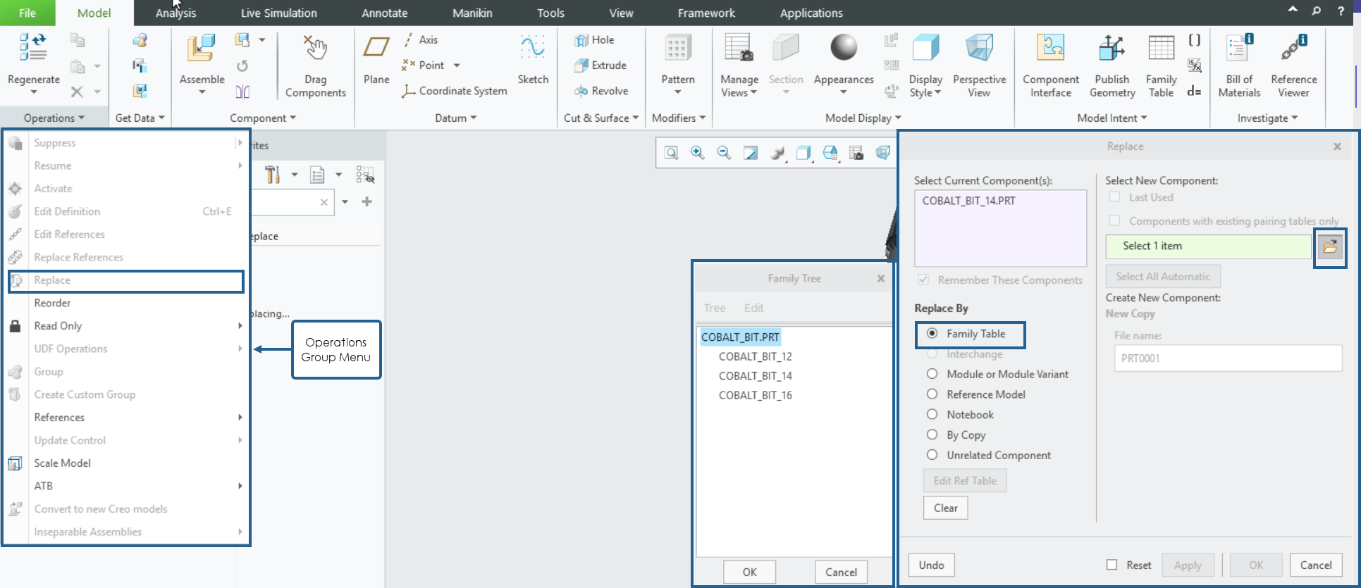 Replace a Generic Model by an Instance | tutorial | PTC Learning Connector