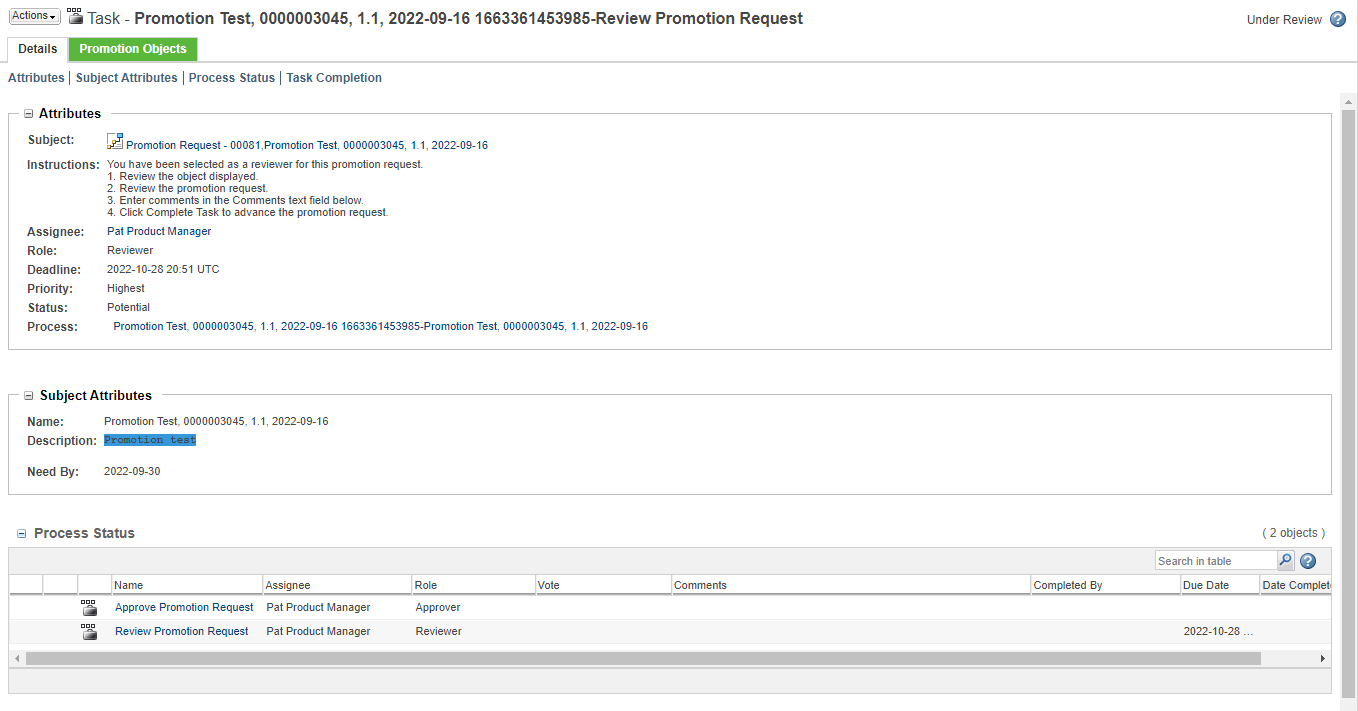 Review and Approve a Promotion Request | tutorial | PTC Learning Connector