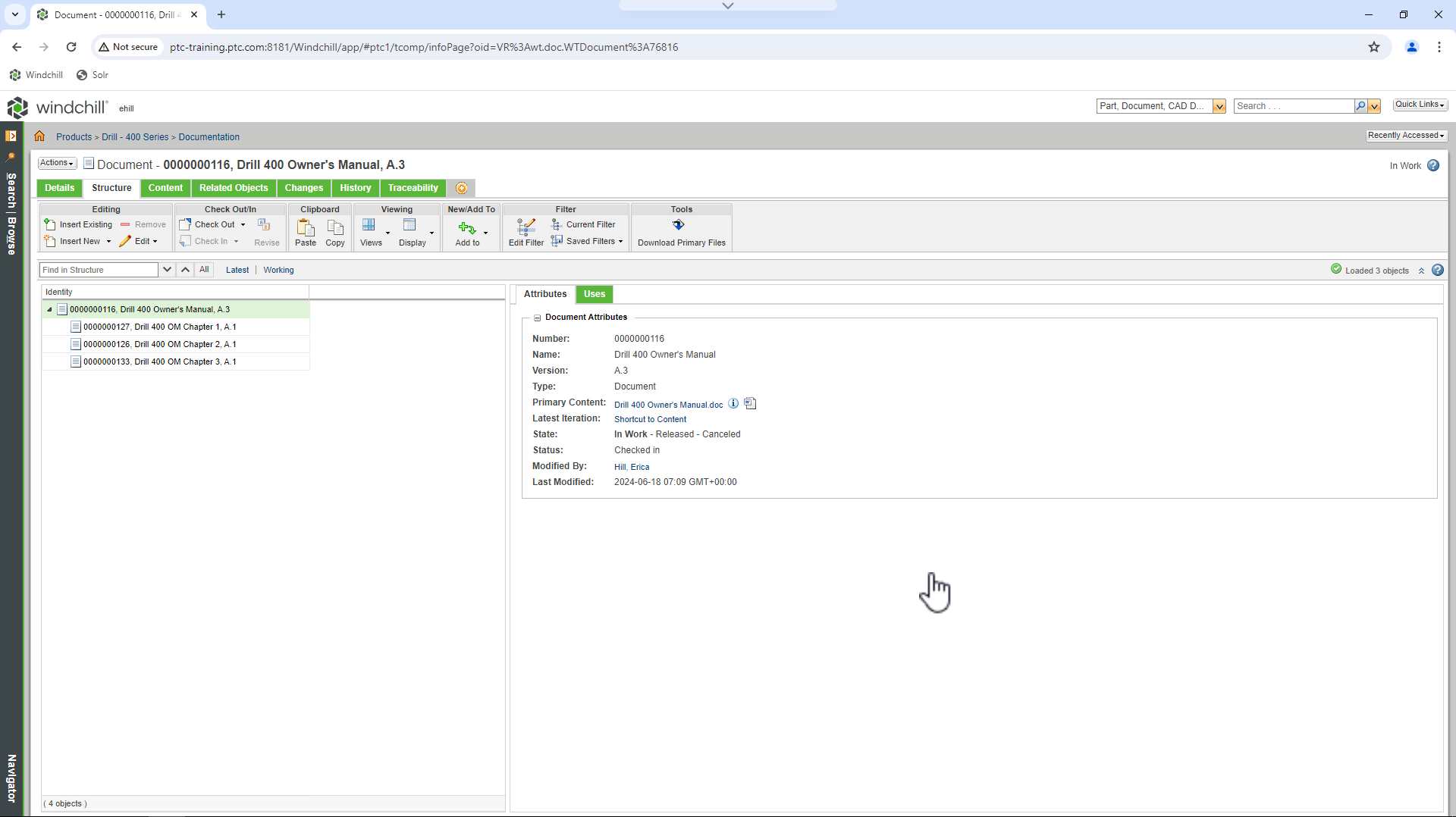 Build Document Structure | tutorial | PTC Learning Connector