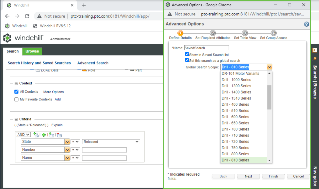 Create Administrator-Saved Searches | tutorial | PTC Learning Connector