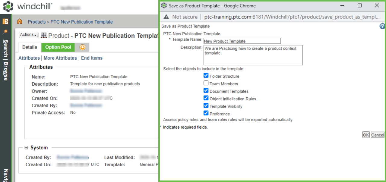Create Product Context Templates | tutorial | PTC Learning Connector