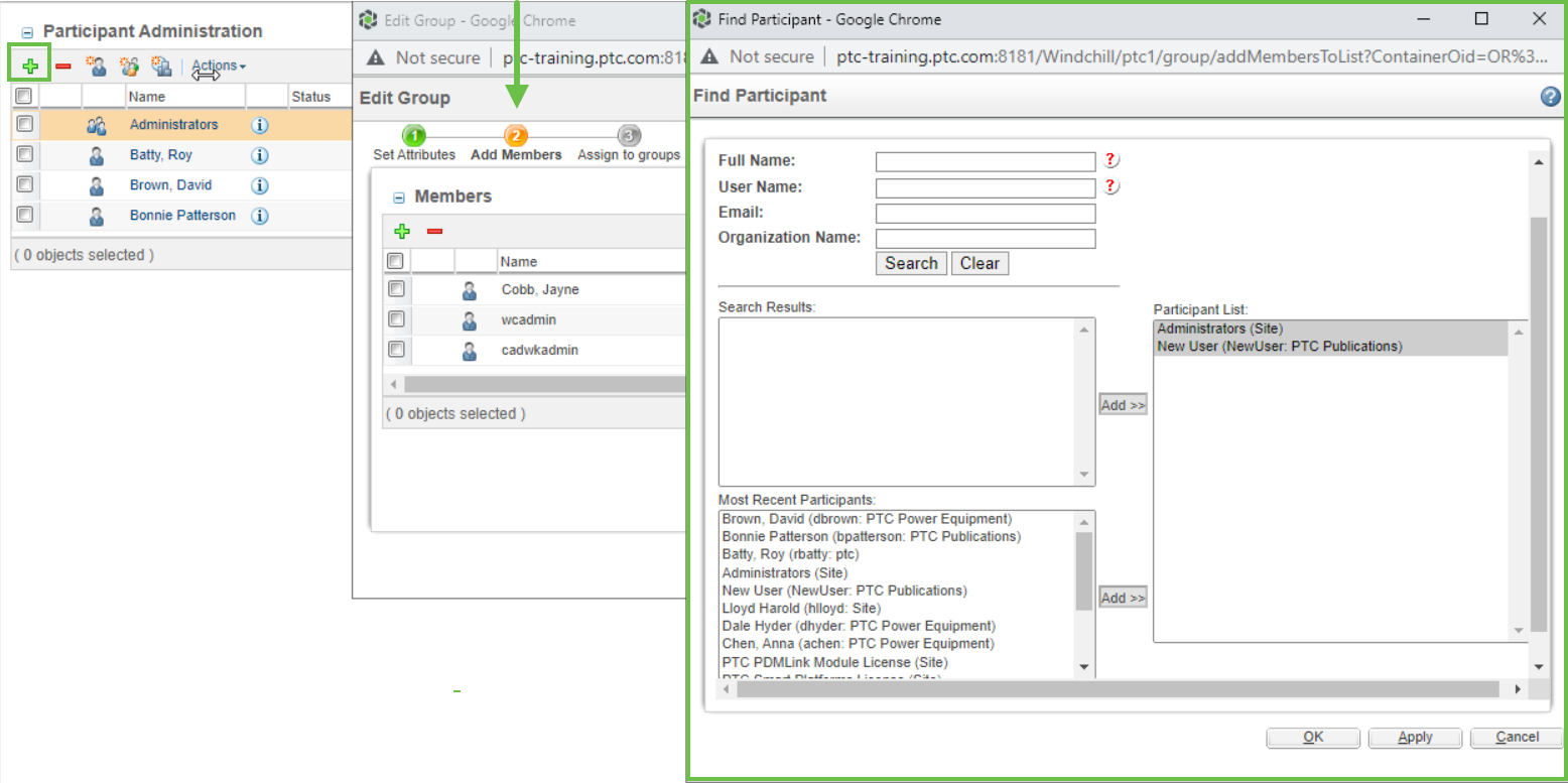 Modify Group Membership | tutorial | PTC Learning Connector