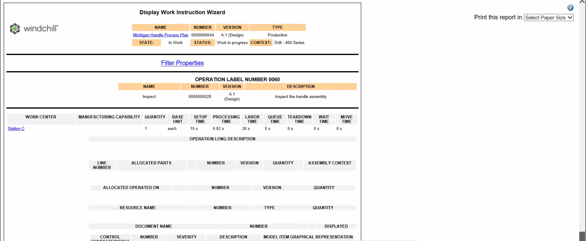View the Work Instructions | tutorial | PTC Learning Connector