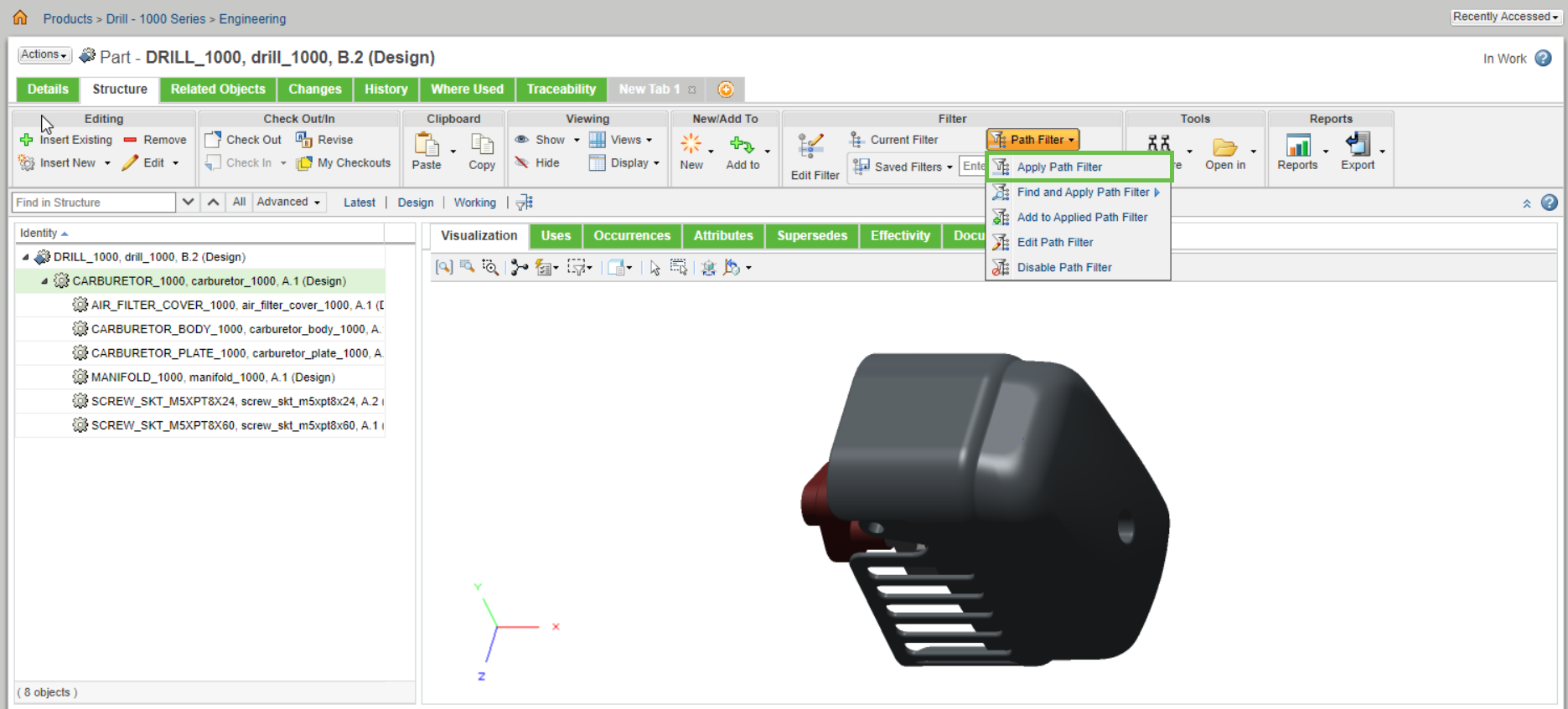 Use Path Filters | tutorial | PTC Learning Connector