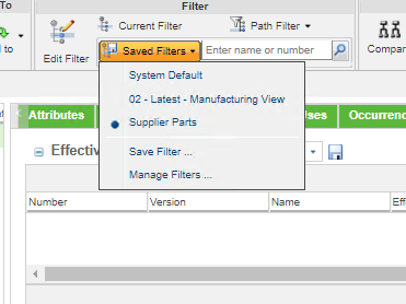 Set the Part Structure Filter | tutorial | PTC Learning Connector
