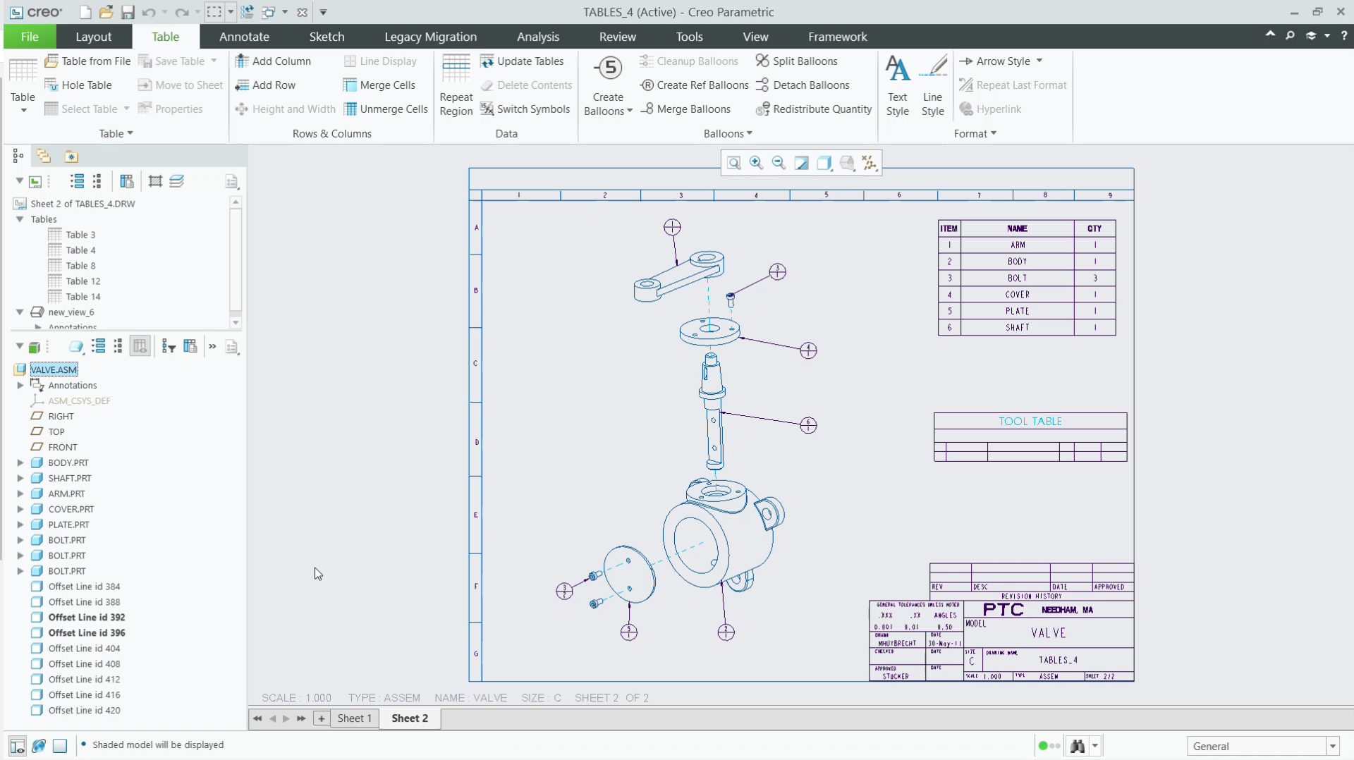 Create BOM Balloons | tutorial | PTC Learning Connector