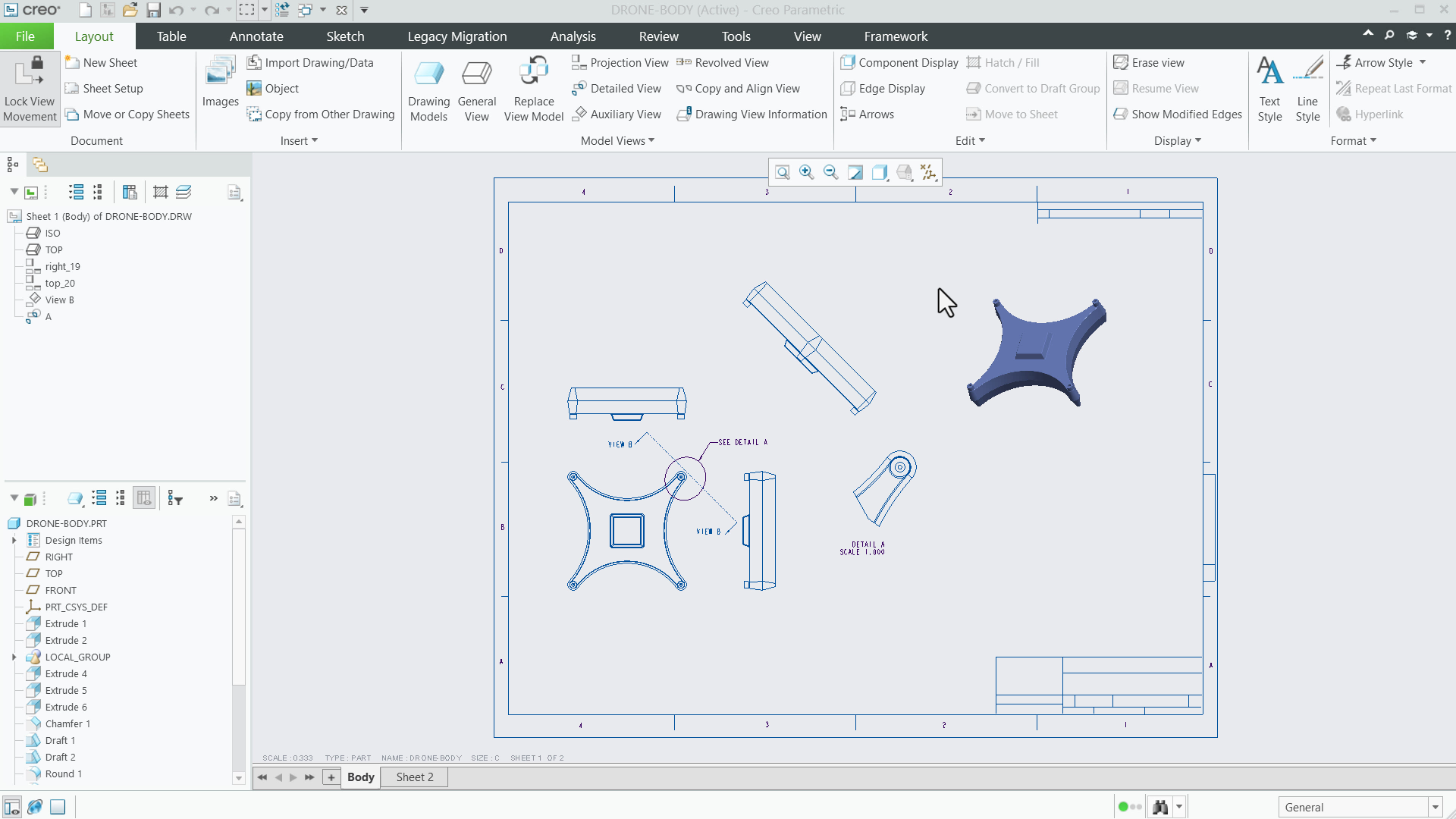 Move and Manipulate Views in Drawing Files | tutorial | PTC Learning ...