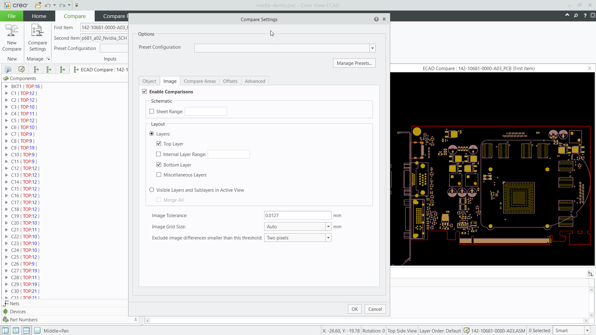 Interpret Design Comparison Options | tutorial | PTC Learning Connector