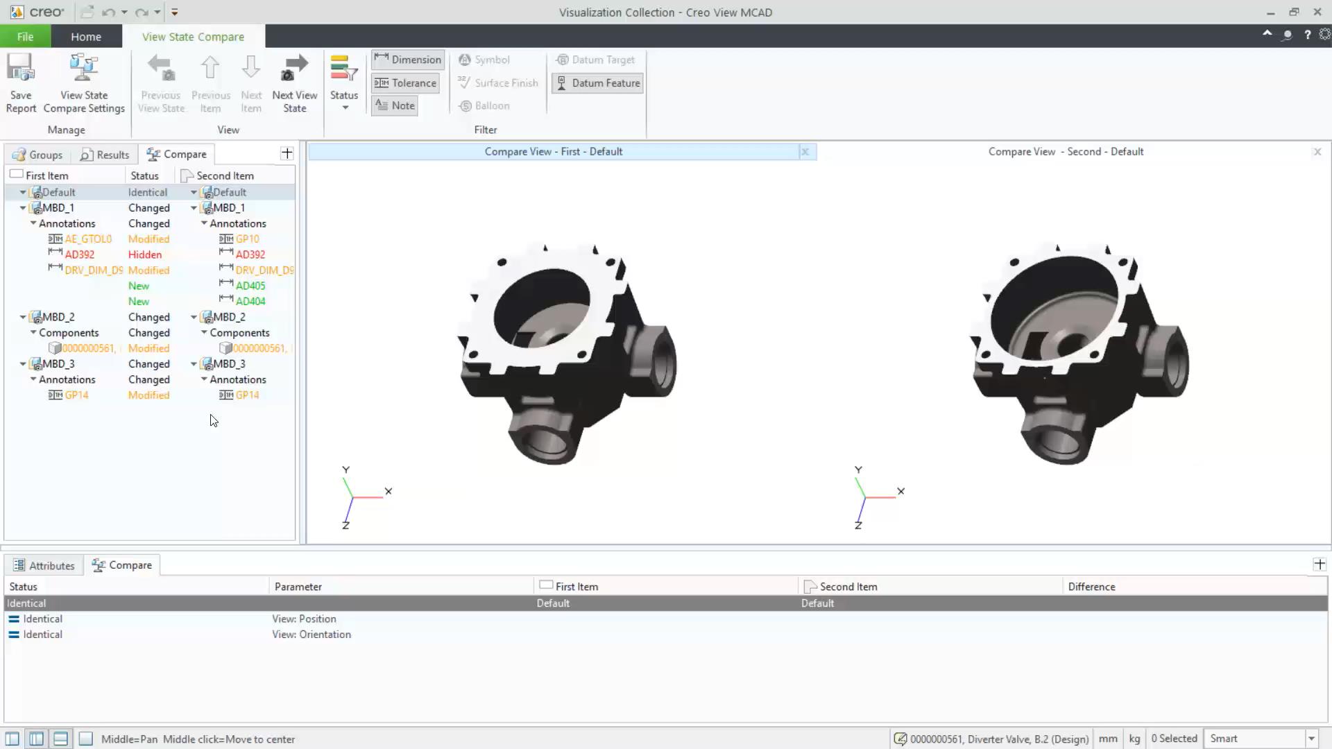 Creo View Types View State Comparison with Creo View | tutorial | PTC Learning Connector