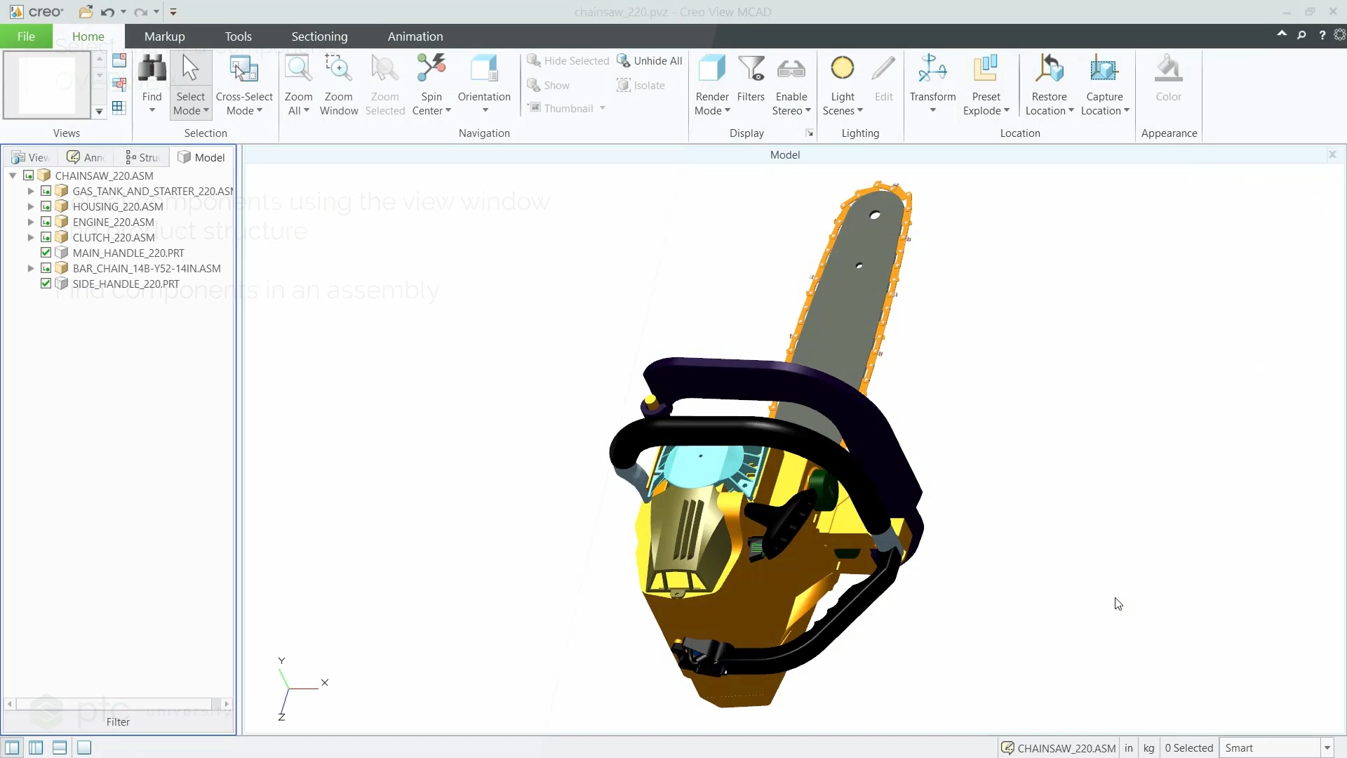 Select and Find Components | tutorial | PTC Learning Connector