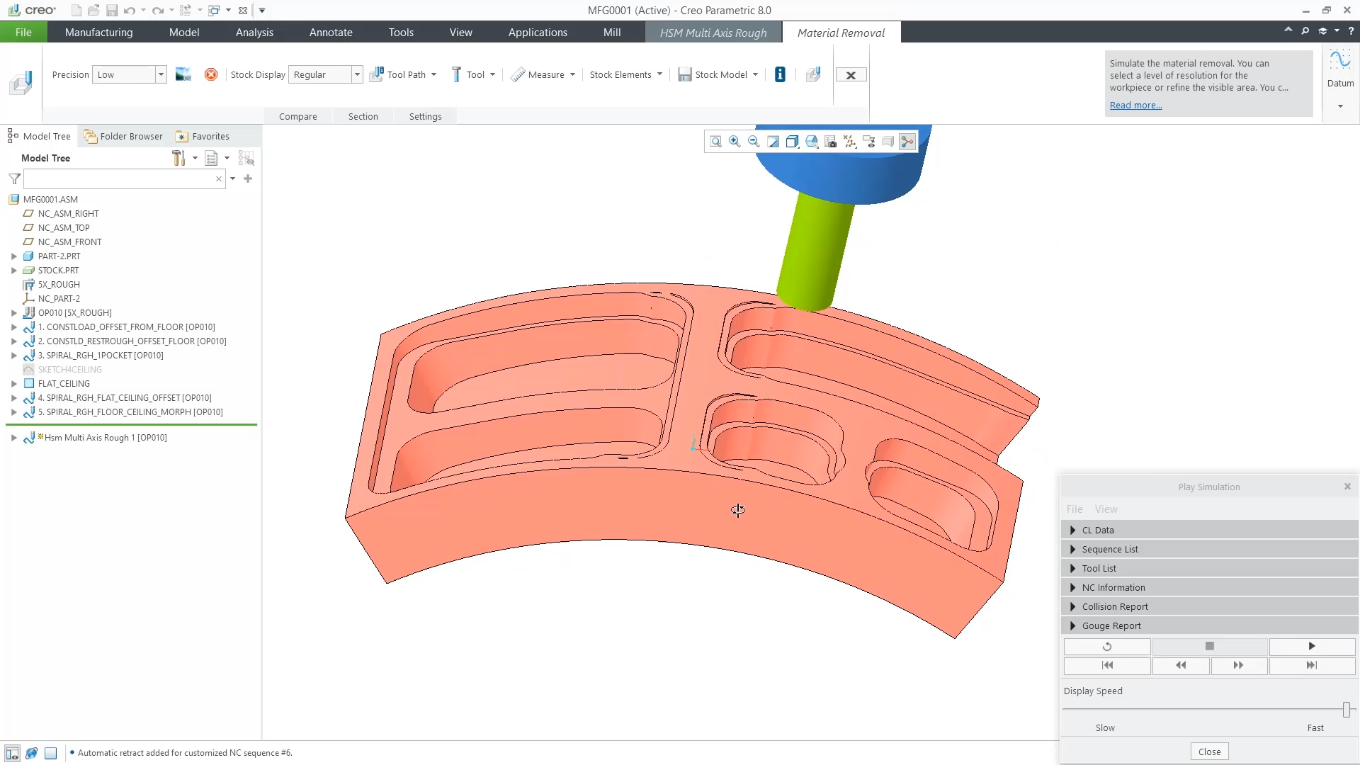 Create HSM 5 Axis Rough feature | tutorial | PTC Learning Connector