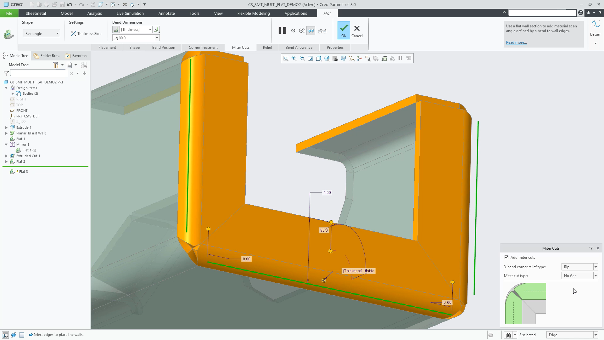Create Multiple Flat Walls in a Single Feature | tutorial | PTC ...