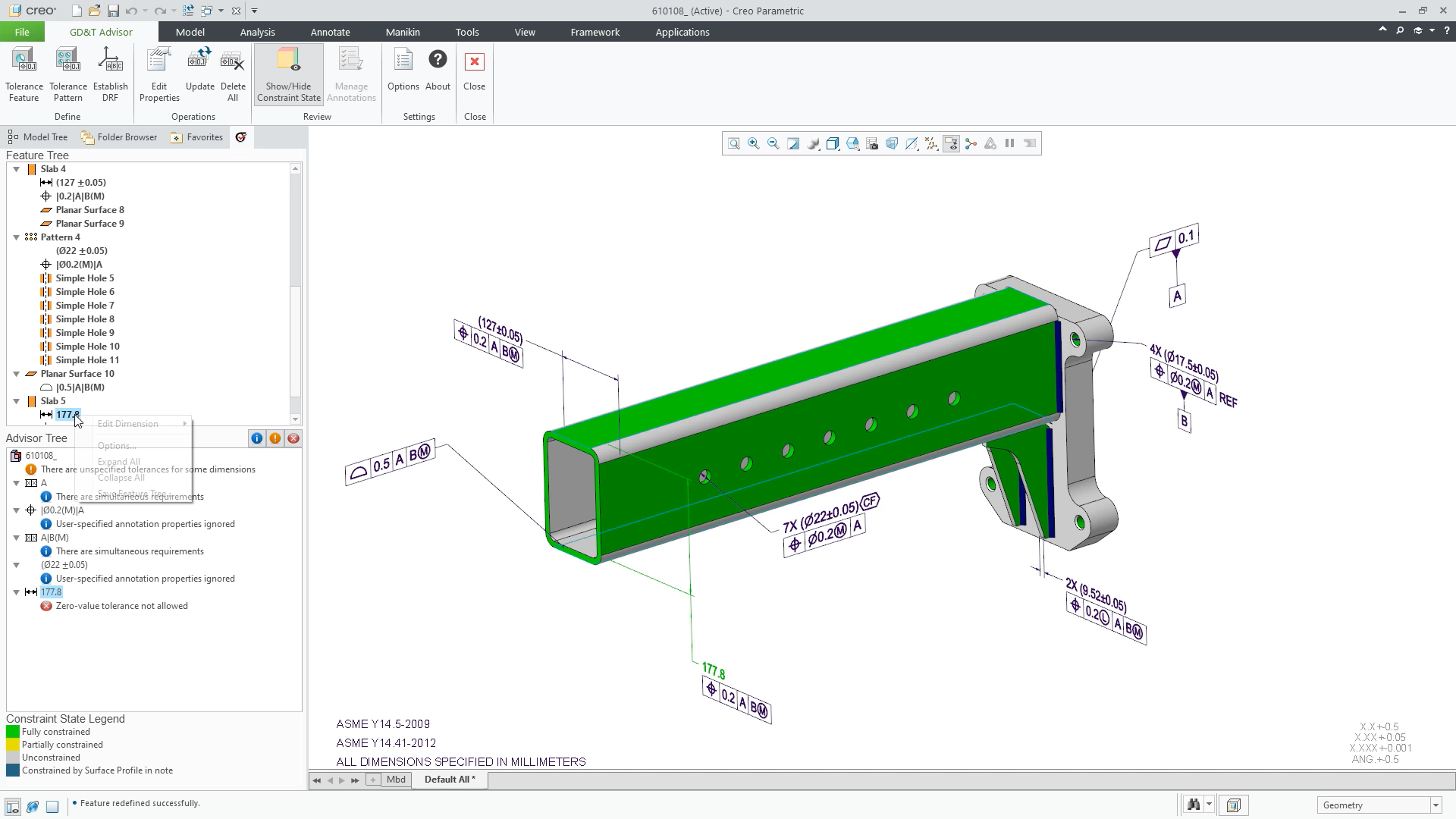 Create Feature-Centric GD&T Annotations for Assemblies | tutorial | PTC ...