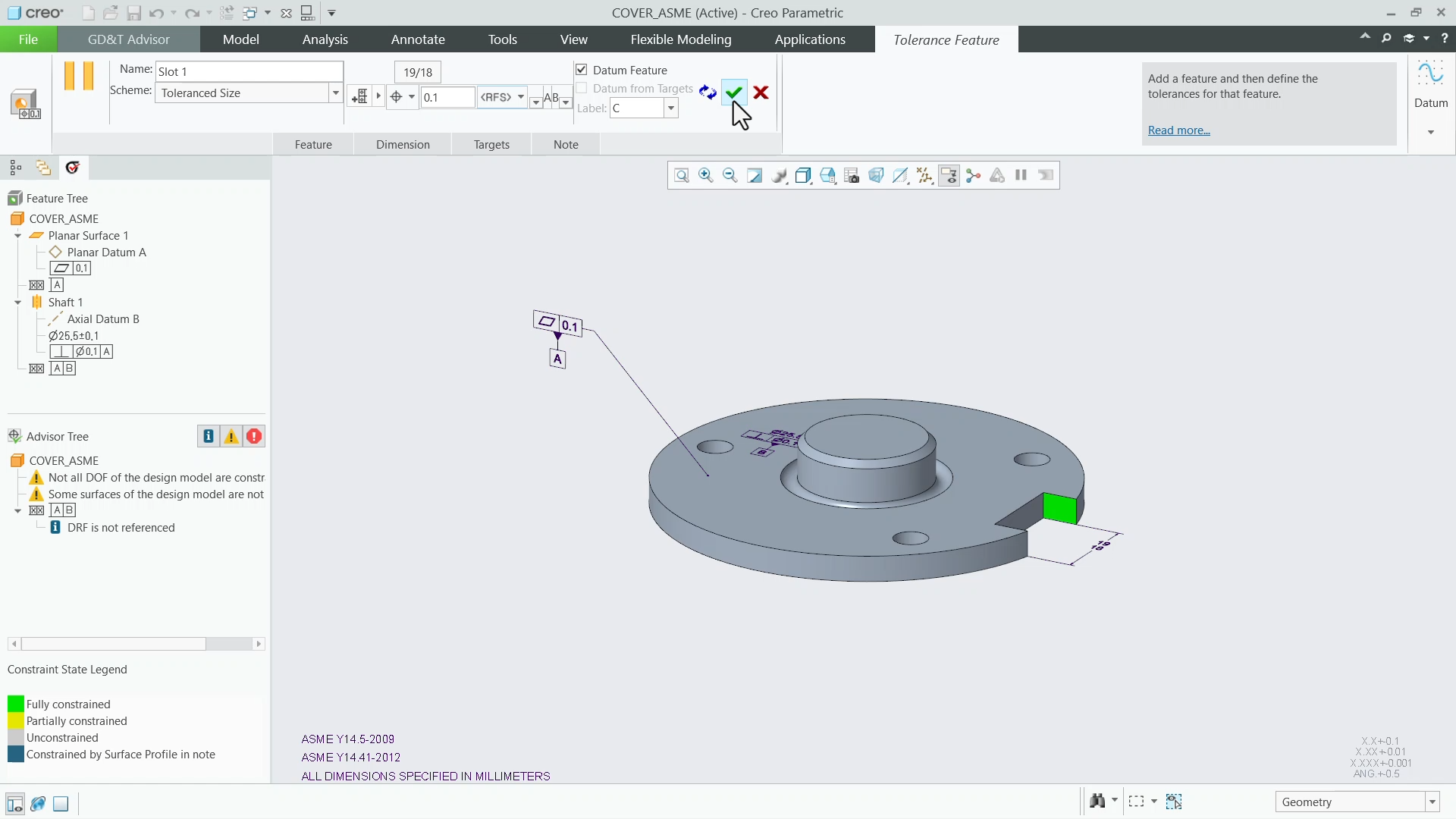 Establish New Datum Reference Frames | tutorial | PTC Learning Connector