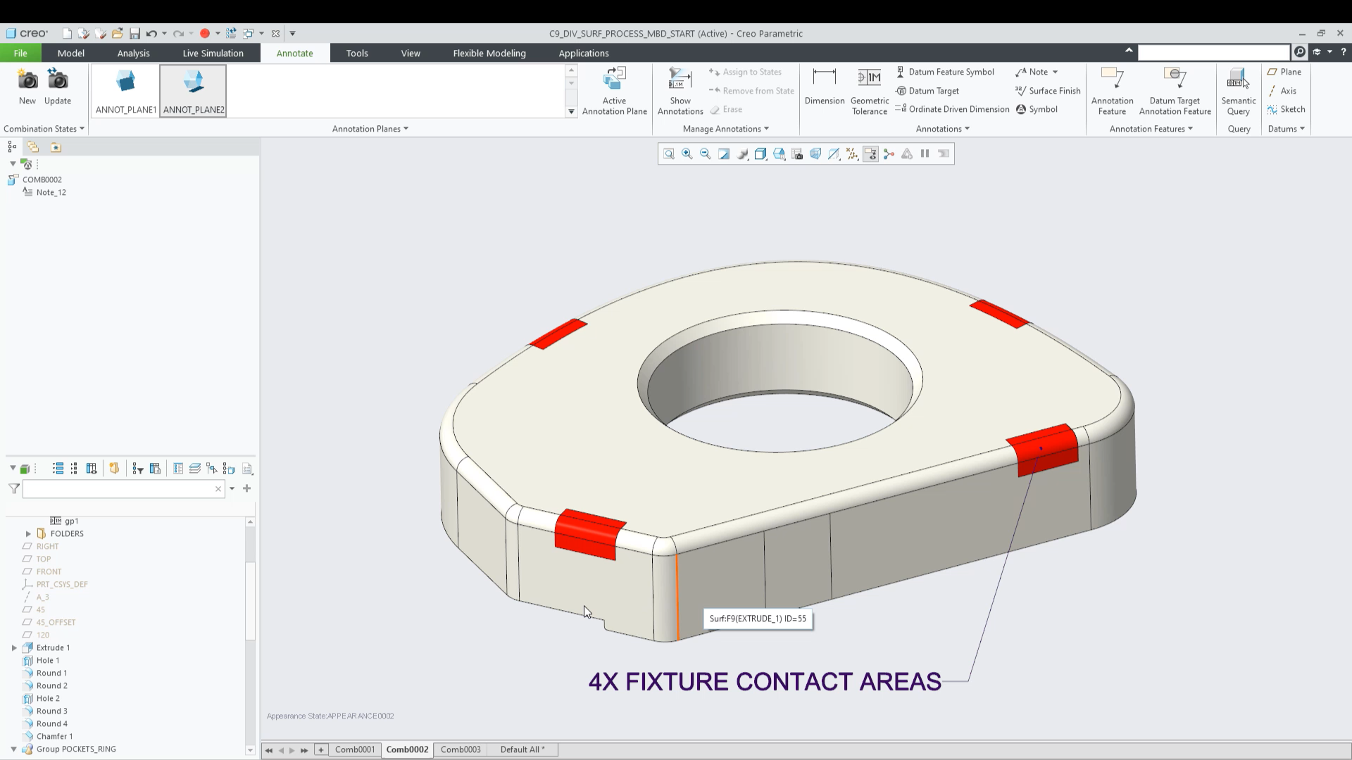 Divide Surface - Model-Based Definition | Tutorial | PTC Learning Connector
