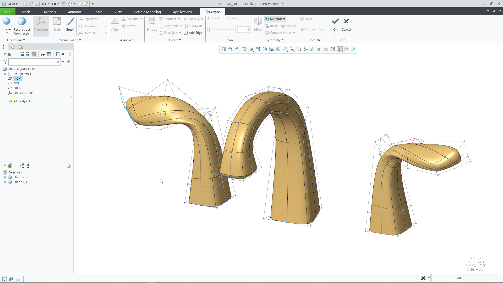 Mirror Shapes in Freestyle | Tutorial | PTC Learning Connector
