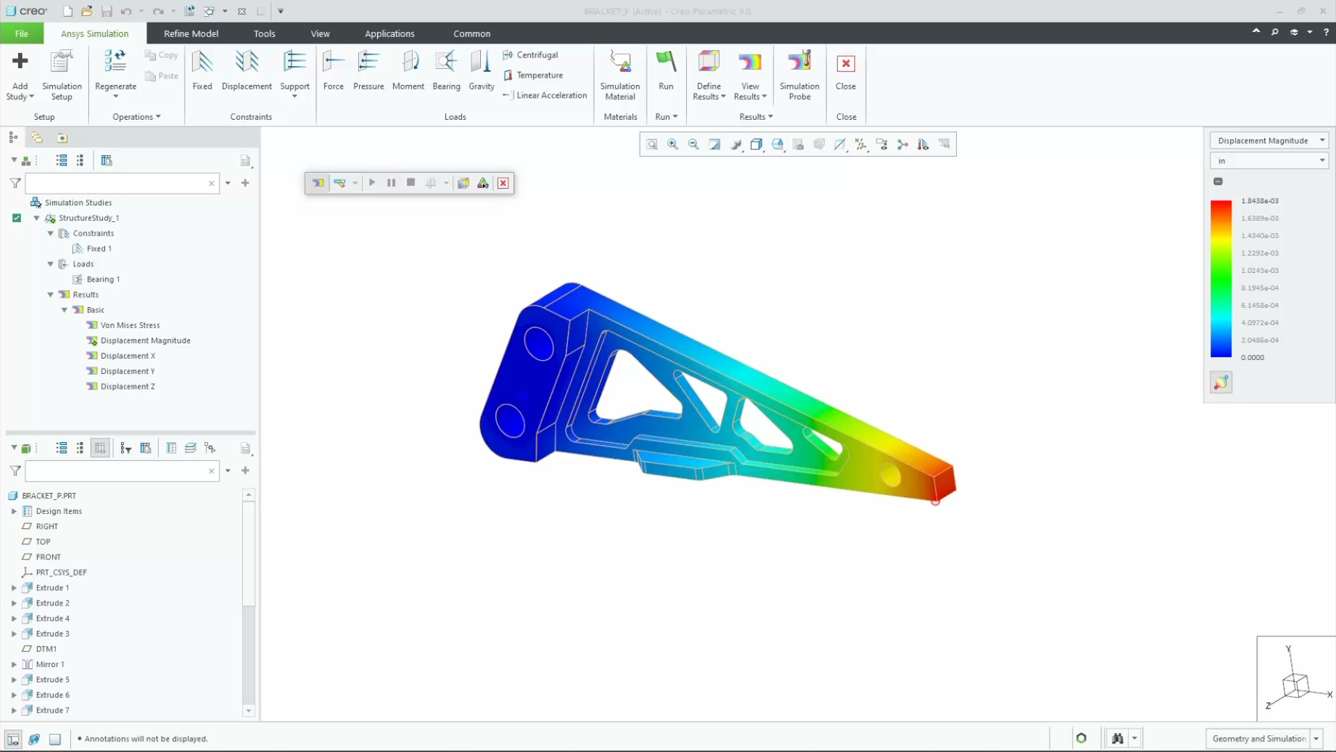 Apply a Bearing Load in Creo Ansys | tutorial | PTC Learning Connector