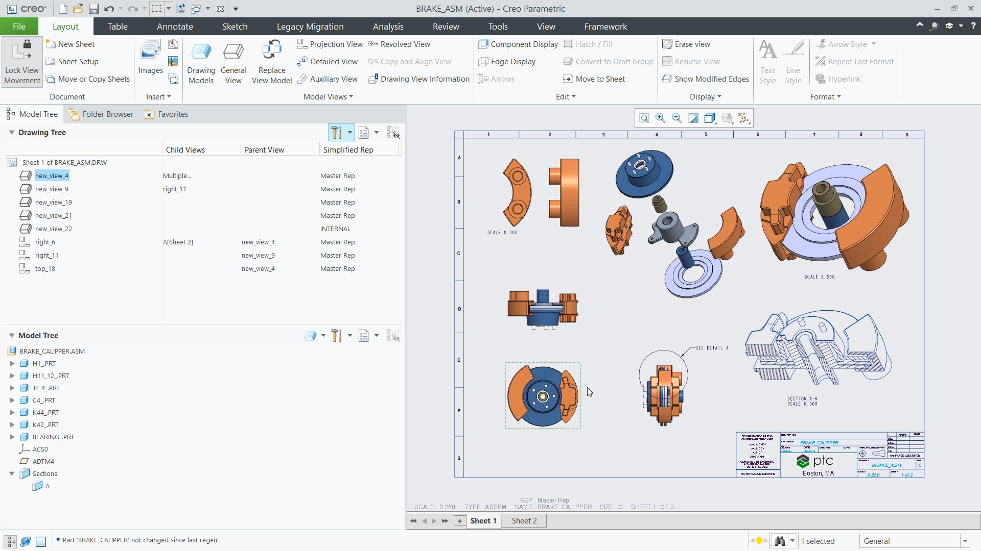Sort Views in the Drawing Tree | tutorial | PTC Learning Connector