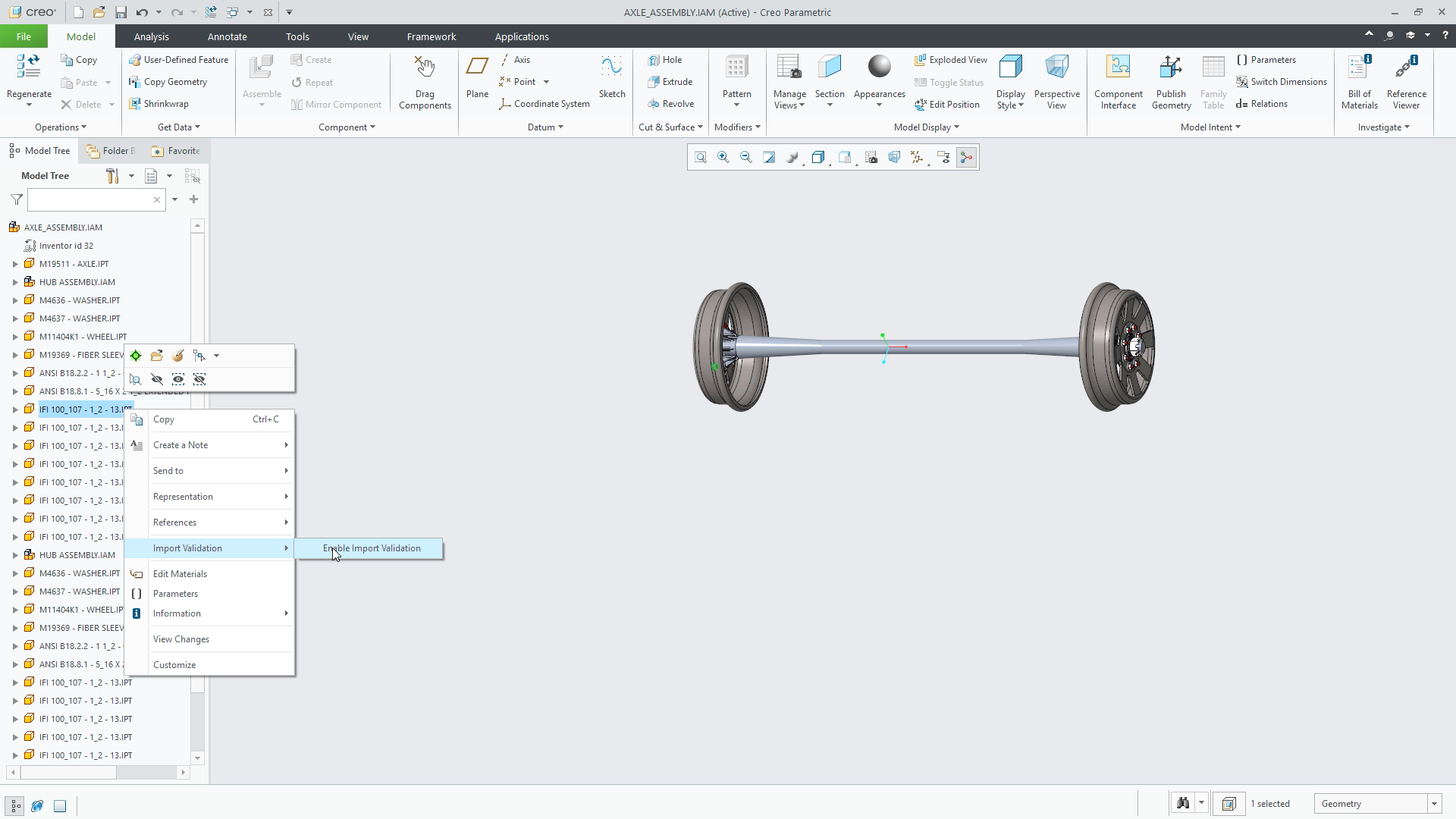 Disable Import Validation | tutorial | PTC Learning Connector