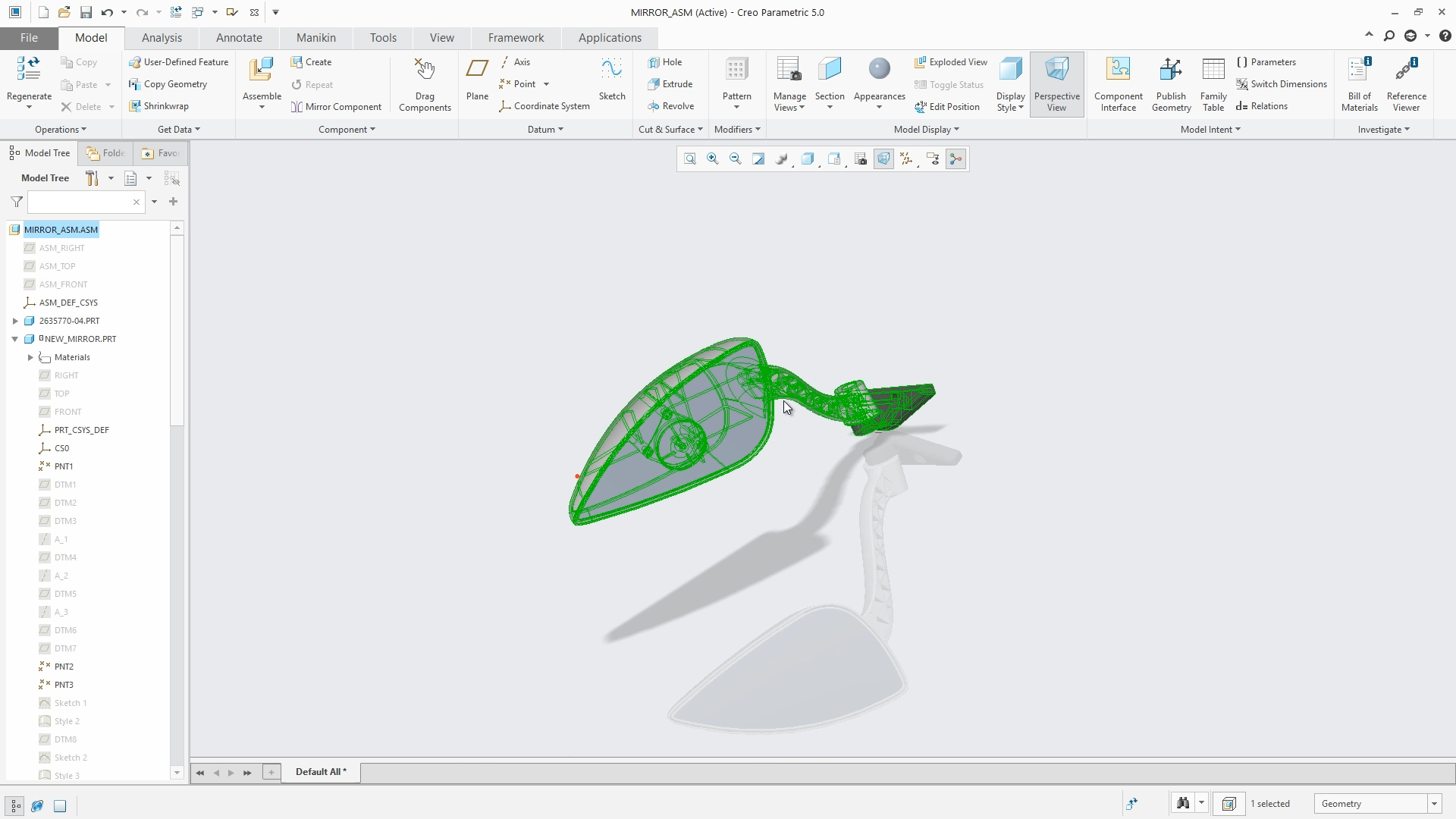 Design in Perspective Mode | tutorial | PTC Learning Connector