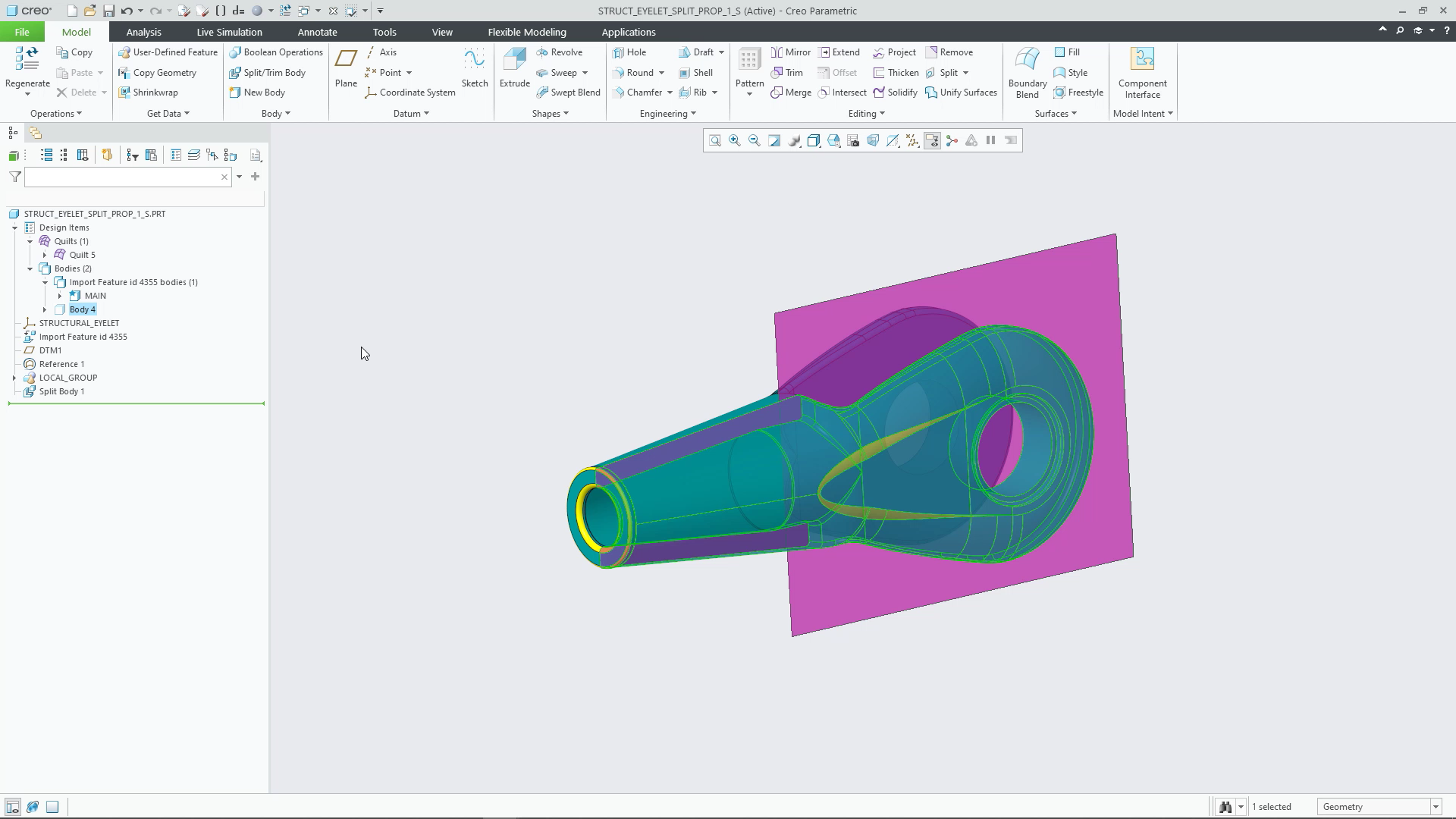 Appearance Propagation for Split/Trim Body | tutorial | PTC Learning ...