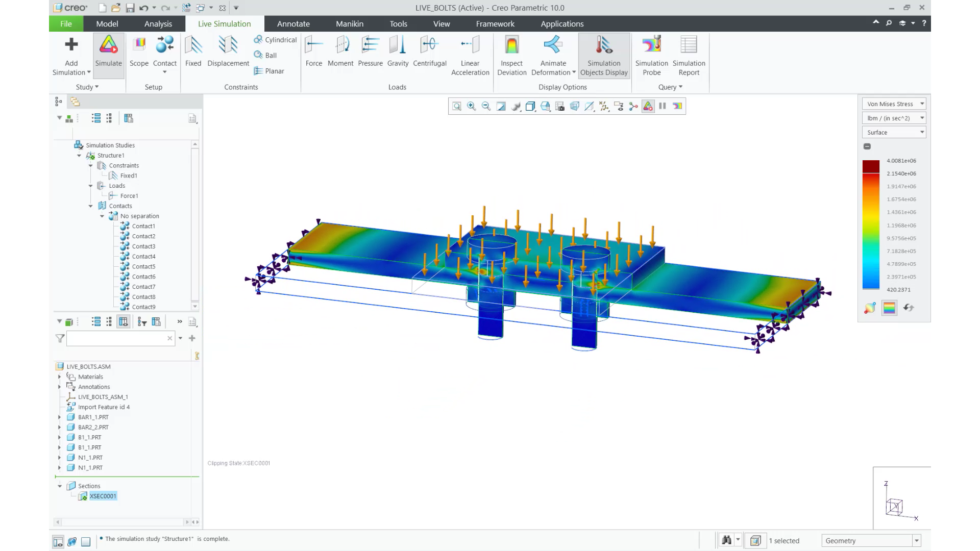 Contact Simulation within Creo Simulation Live | tutorial | PTC ...