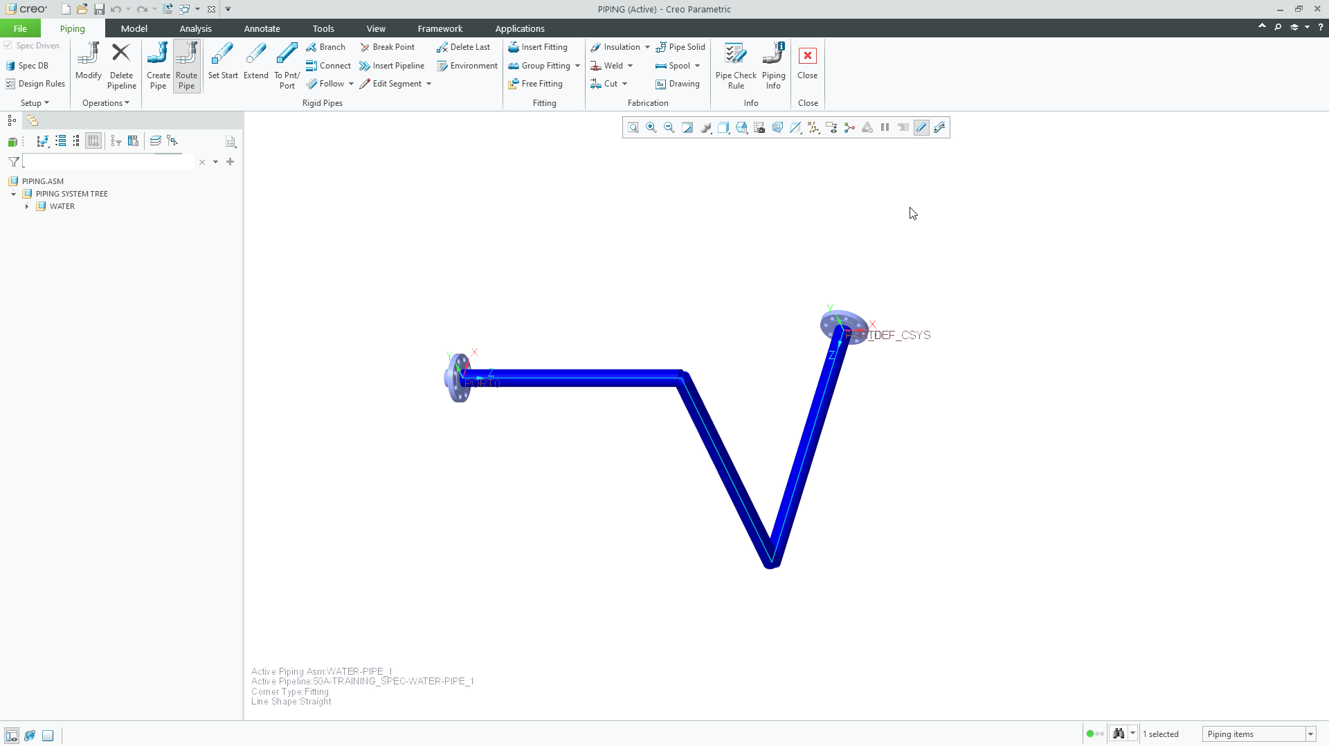 Route a Pipeline Using Specification Database | tutorial | PTC Learning ...