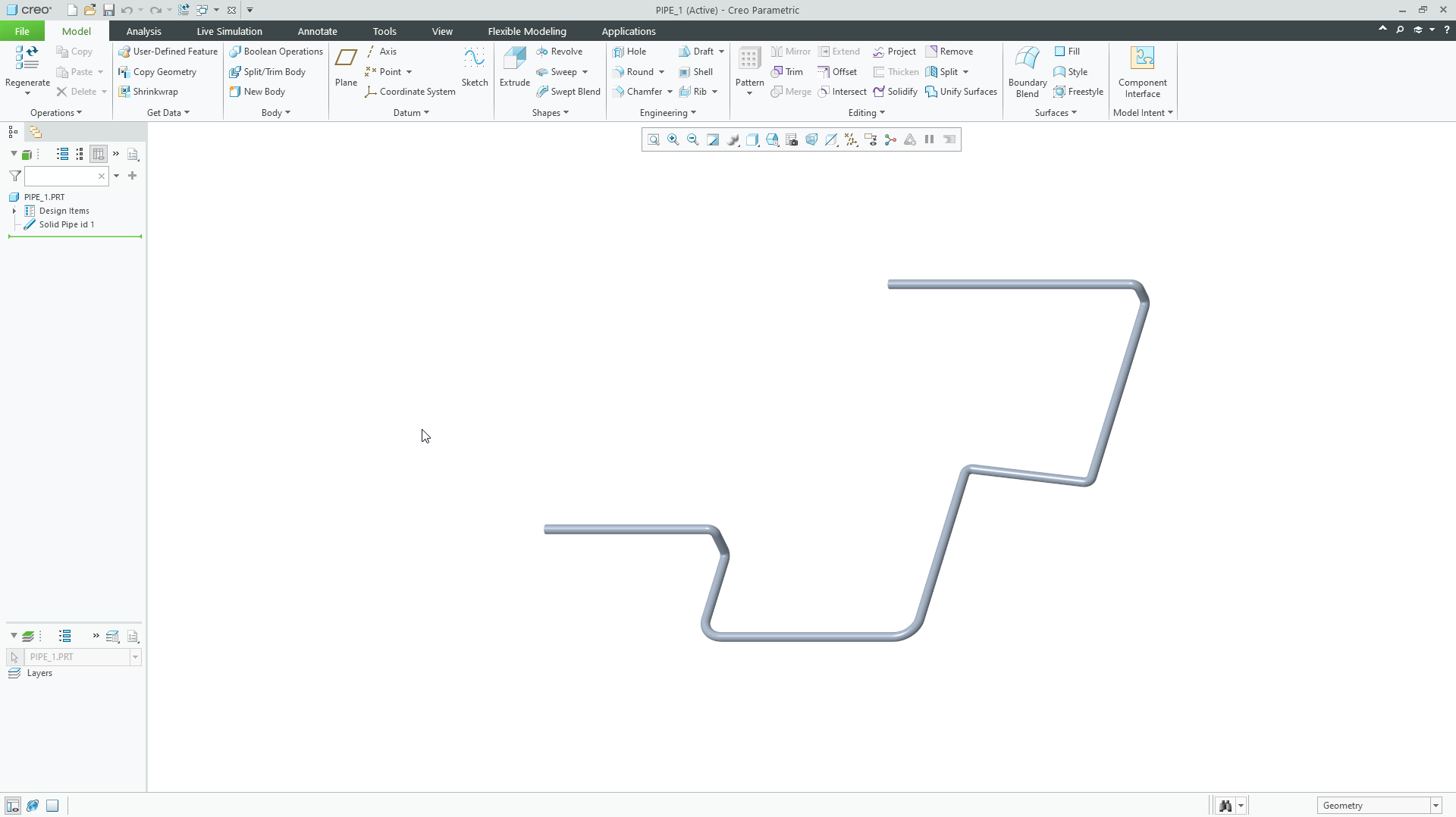 Create Solid Pipes | tutorial | PTC Learning Connector