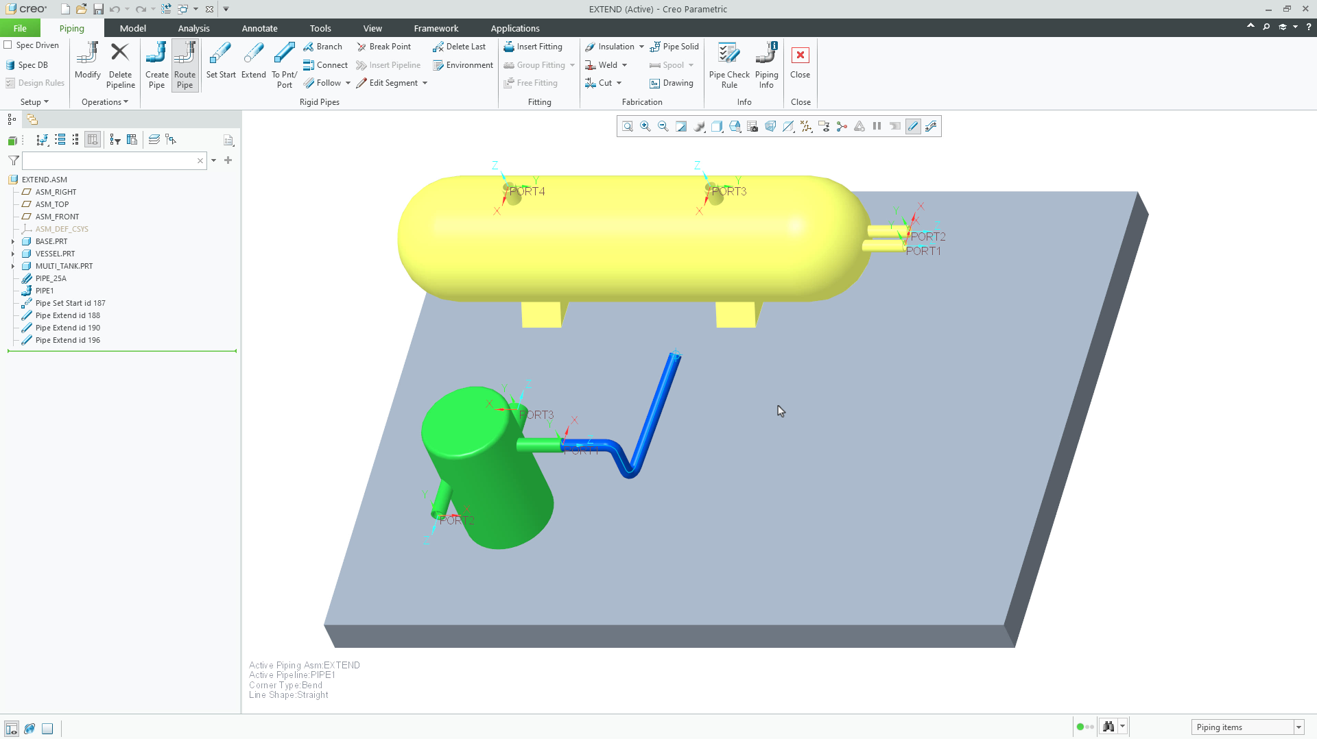 Route Pipeline Using Extend | tutorial | Playlist | PTC Learning Connector